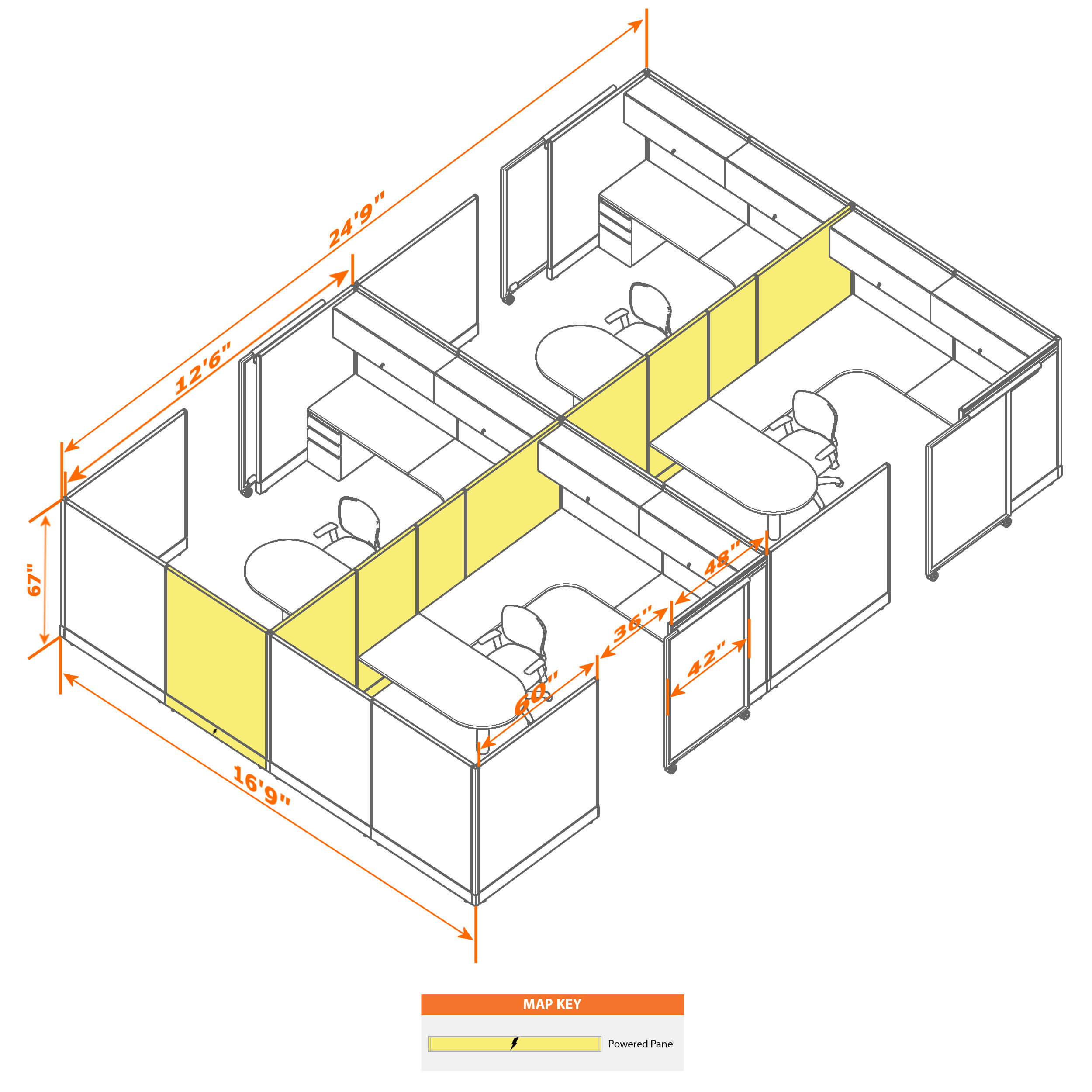 Cubicle with door 812 4c Cubicle with door 812 4c