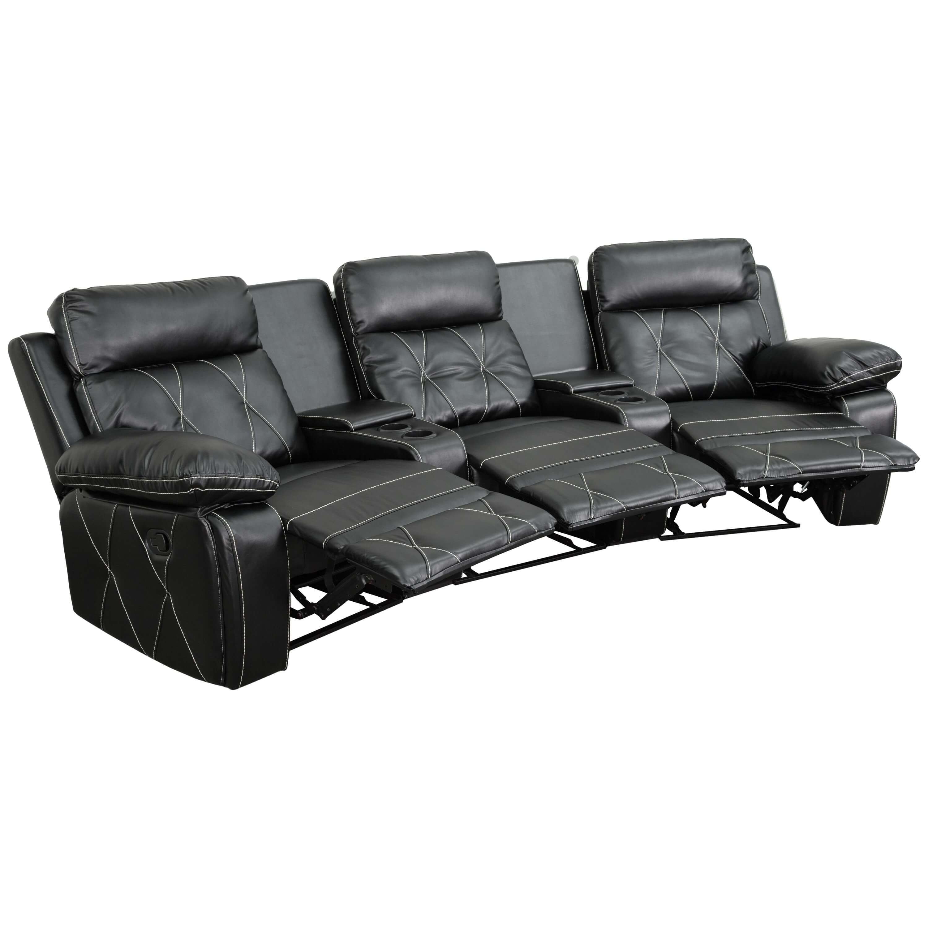 Curved theater seating reclined view Curved theater seating reclined view