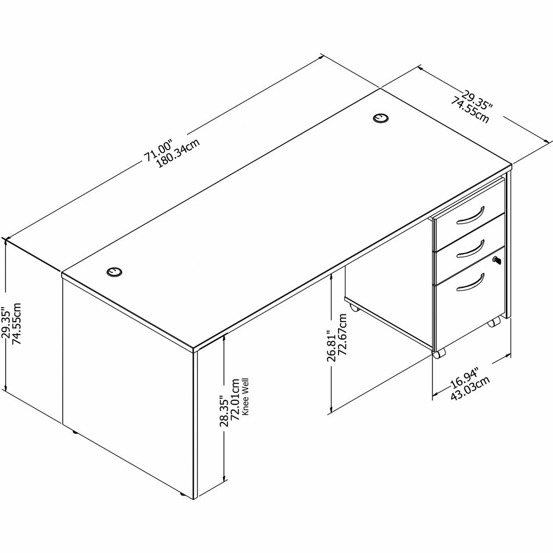 Besto straight office desk 71w x 29d measures Besto straight office desk 71w x 29d measures