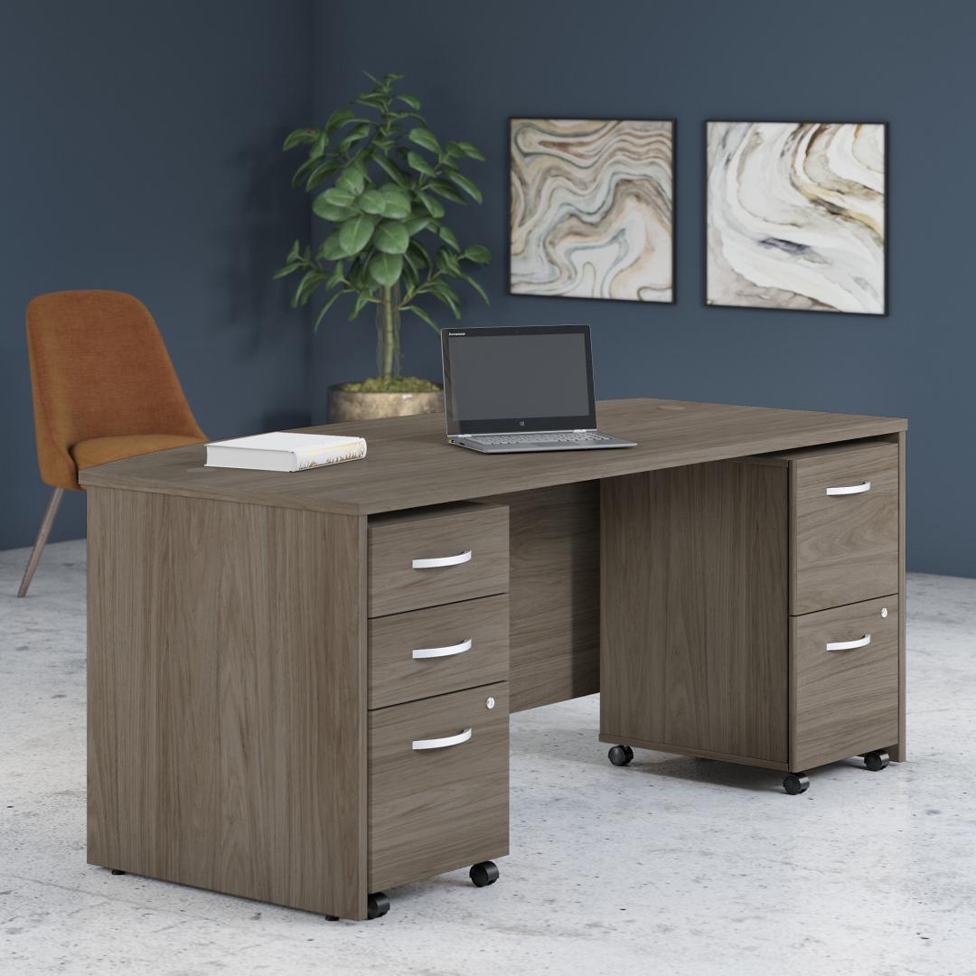 Besto straight office desk 71w x 35d bowfront lifestyle Besto straight office desk 71w x 35d bowfront lifestyle