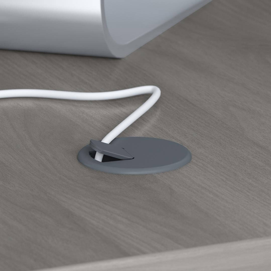 Clarity grey wood office desk 60w x 28d grommet Clarity grey wood office desk 60w x 28d grommet
