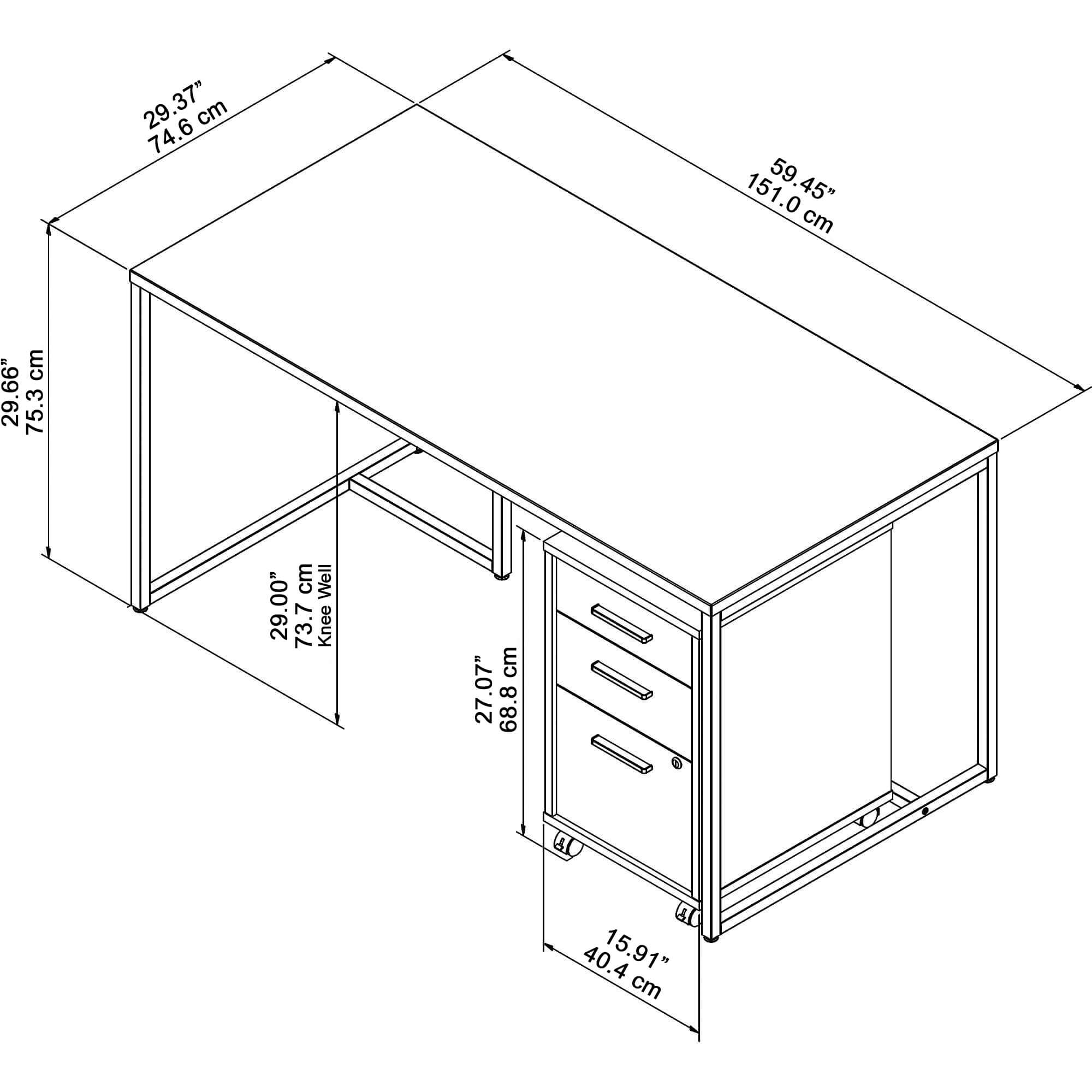 Harmony office desk in white 60w x 30d dimensions Harmony office desk in white 60w x 30d dimensions