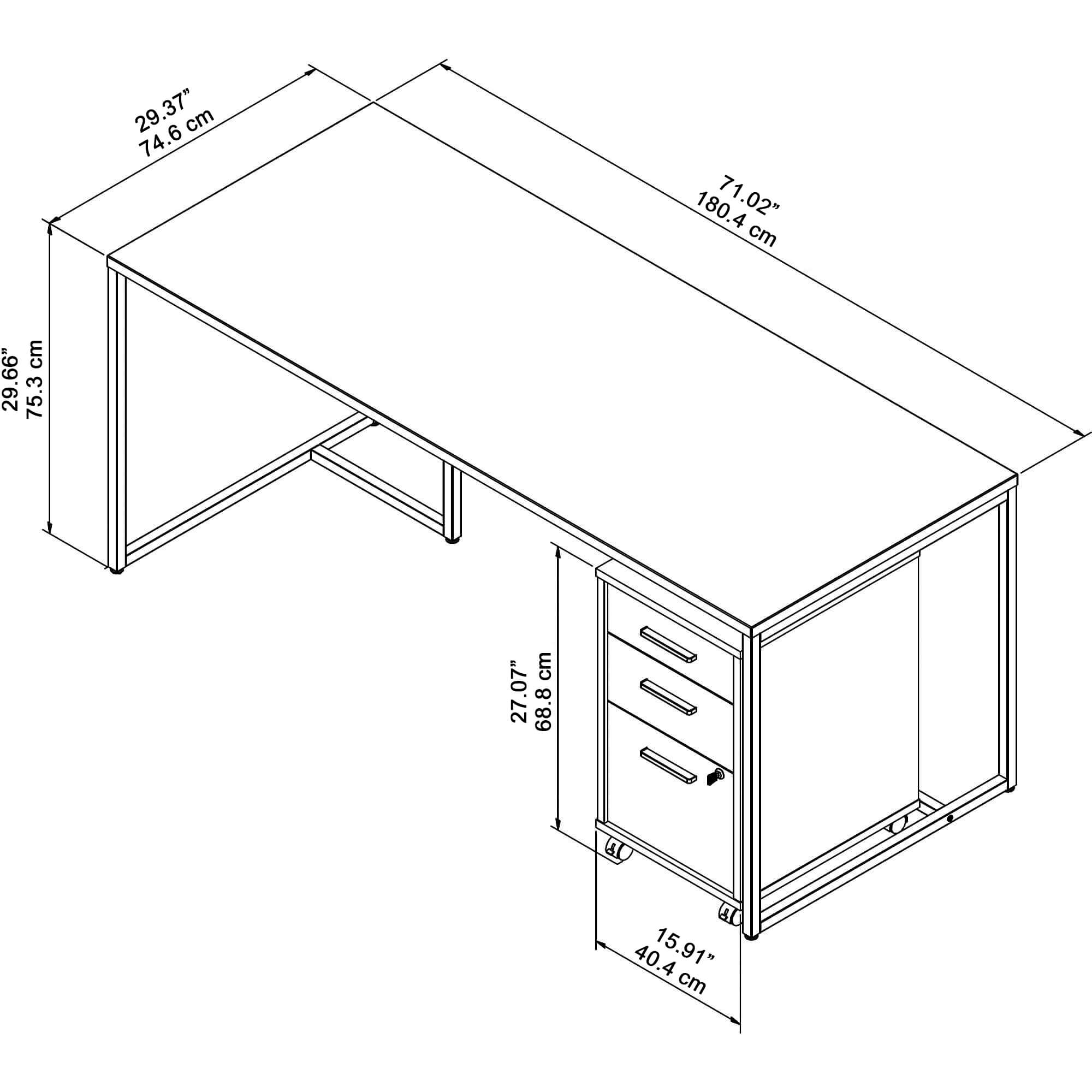 Harmony straight front desk 71w x 30d dimensions Harmony straight front desk 71w x 30d dimensions