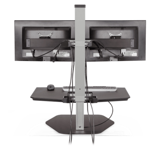 Desktop riser 2 monitors back view Desktop riser 2 monitors back view