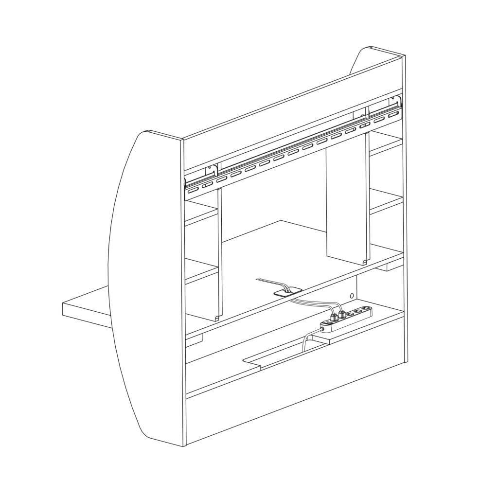 Floating desk with storage scheme 2 Floating desk with storage scheme 2