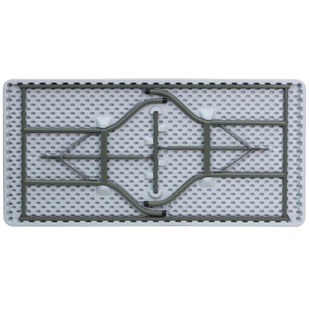 Folding plastic table bottom view Folding plastic table bottom view