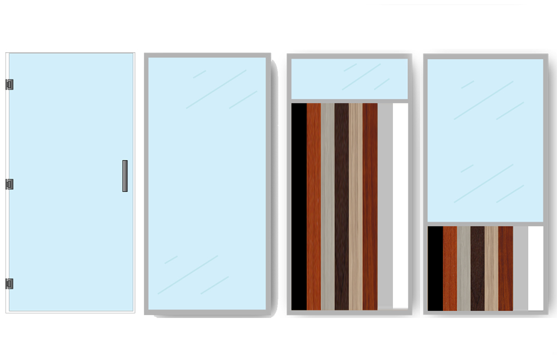 Glass office walls CUB T TYPICAL 33 parts Glass office walls CUB T TYPICAL 33 parts