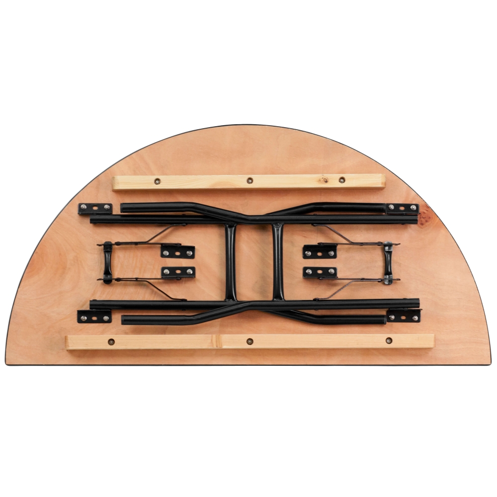 Half round folding table bottom view Half round folding table bottom view