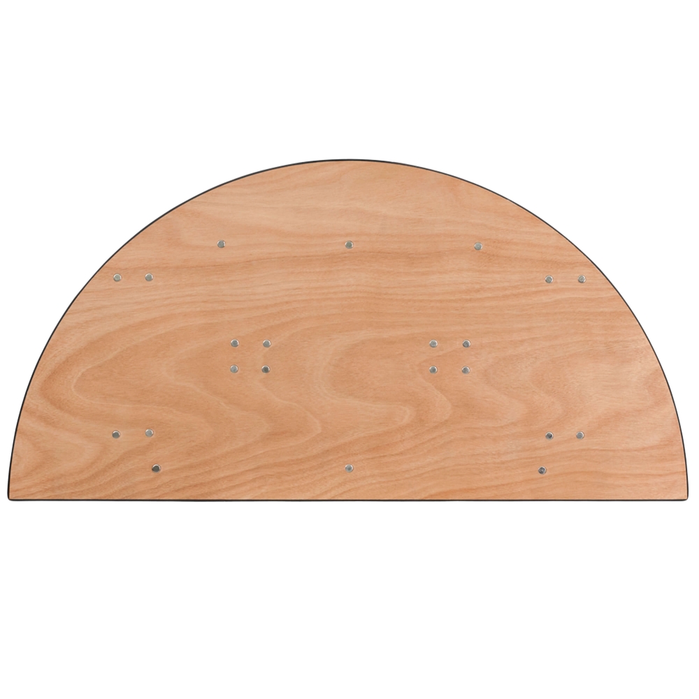 Half round folding table top view Half round folding table top view
