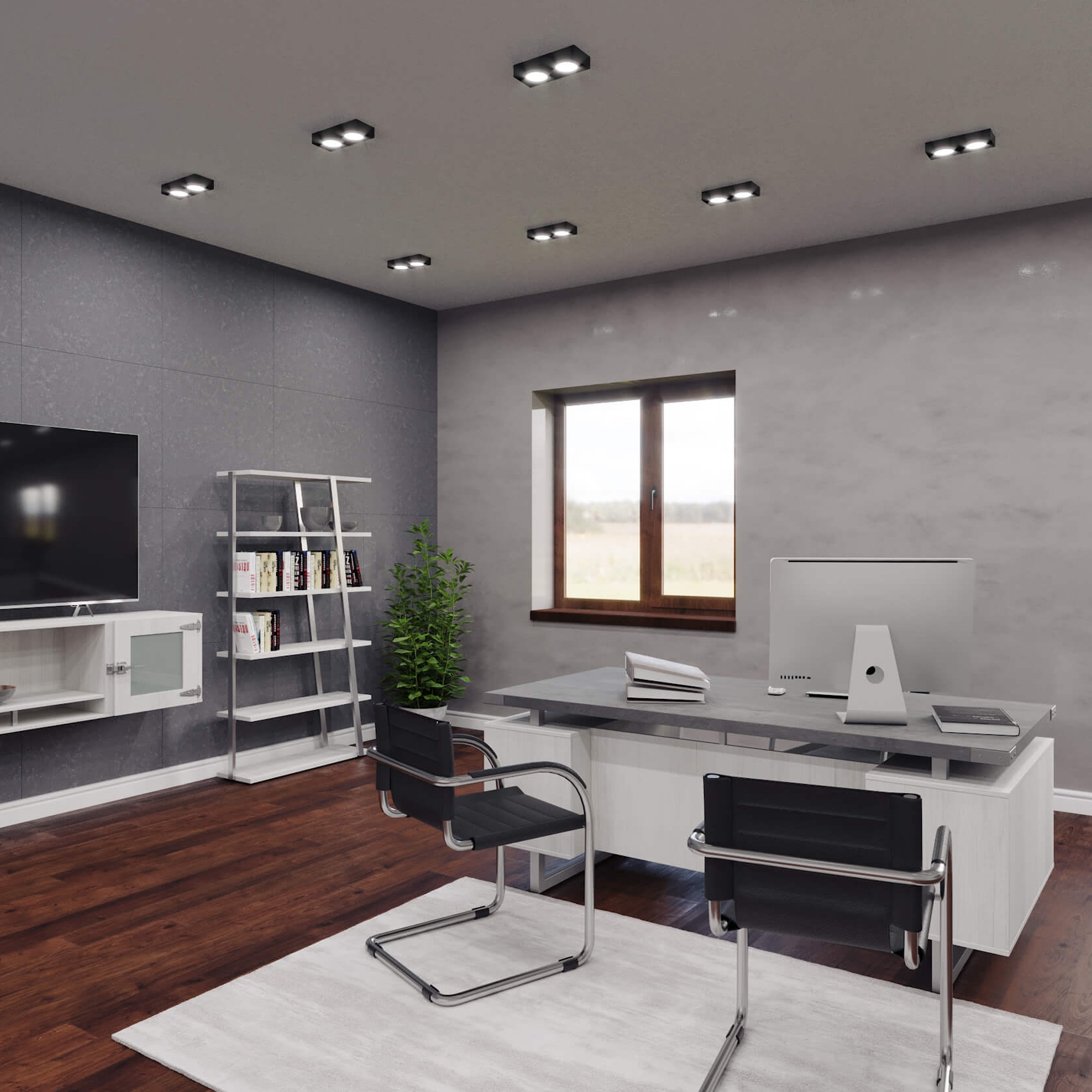 Ho4 home office furniture desk with 2 box file cabinets environmental 1 Ho4 home office furniture desk with 2 box file cabinets environmental 1