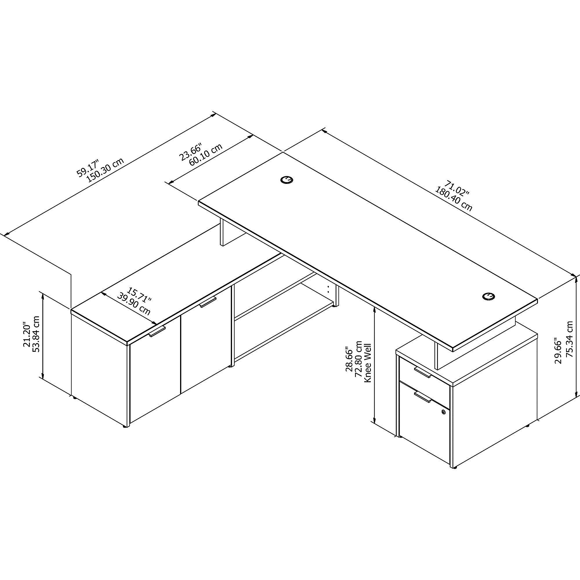 Home office furniture l shaped desk 2 drawers and cabinet dimensions 72W Home office furniture l shaped desk 2 drawers and cabinet dimensions 72W