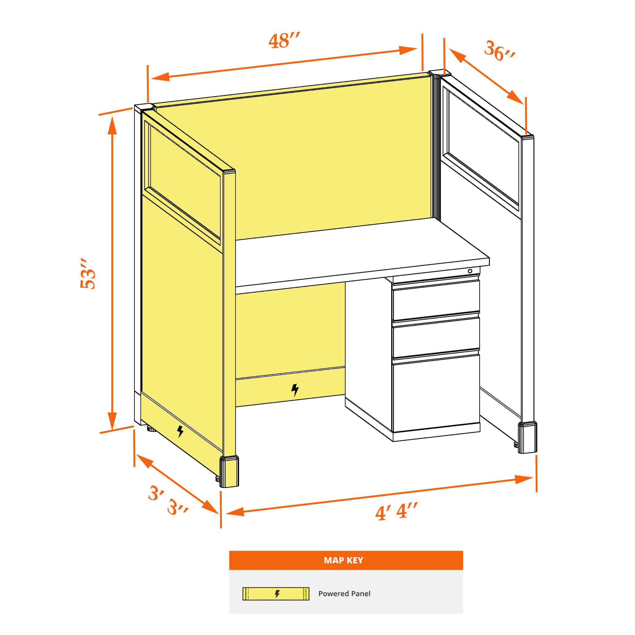 Hot desk CUB 1 53 P 34 G WH Hot desk CUB 1 53 P 34 G WH