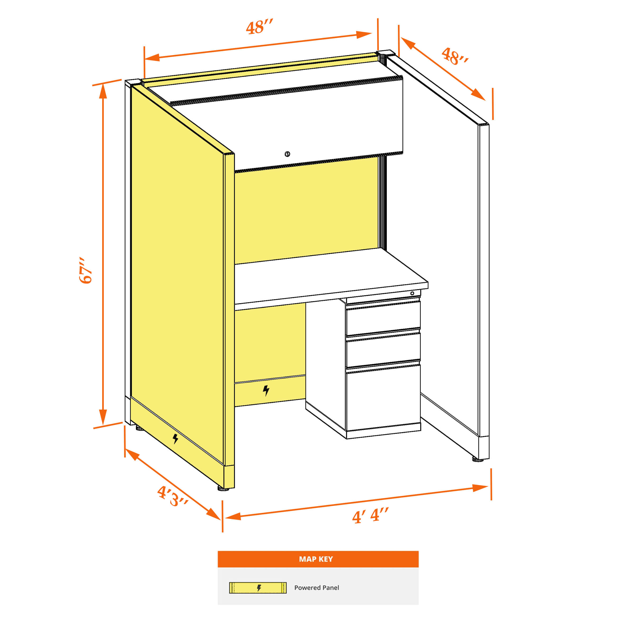 Hot desk CUB 1 67 P 44 WHT WH PSO Hot desk CUB 1 67 P 44 WHT WH PSO