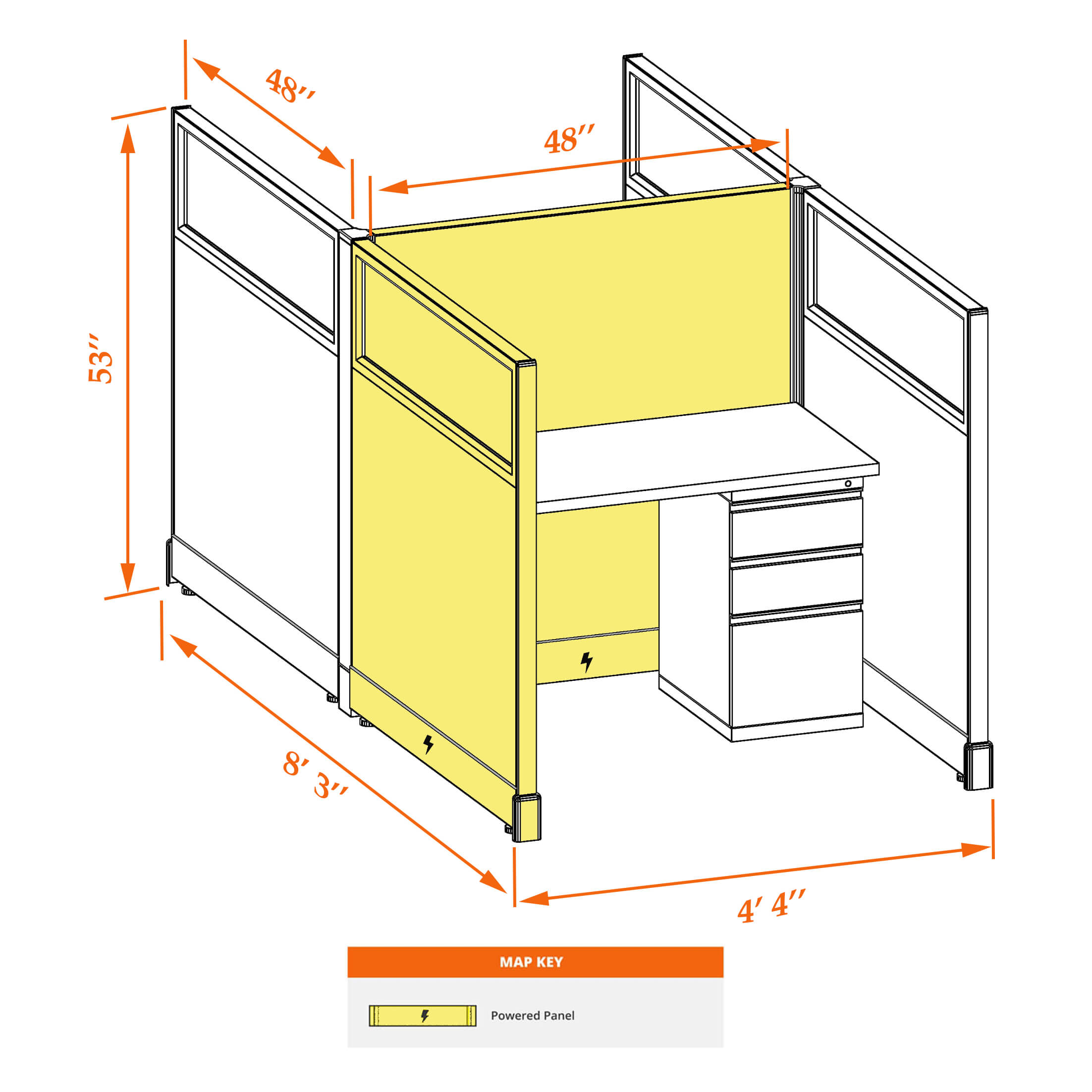 Hot desk CUB 2 53 P 44 G WHT WH PSO Hot desk CUB 2 53 P 44 G WHT WH PSO