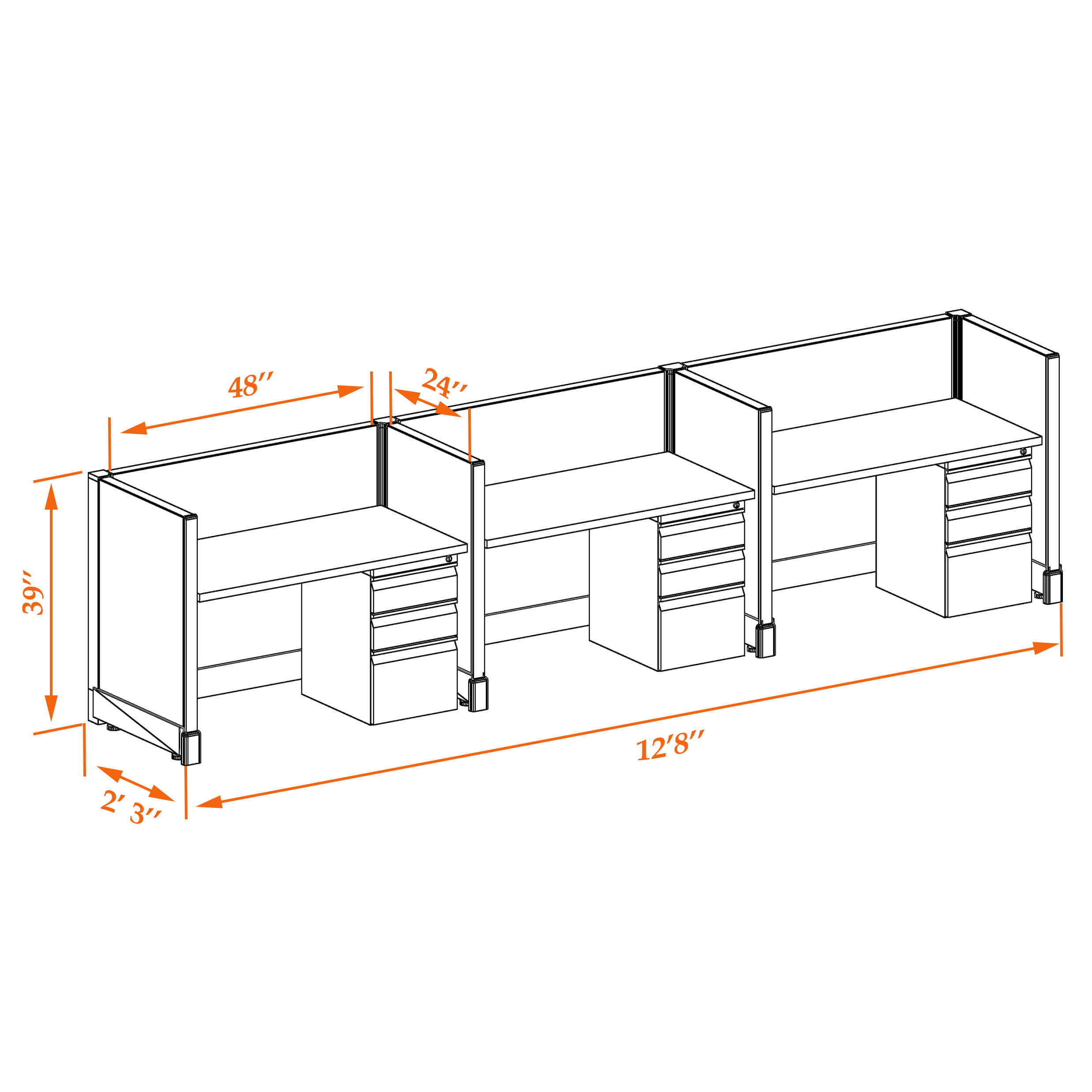 Hot desk CUB 3 39 24 WHT WH PSO Hot desk CUB 3 39 24 WHT WH PSO