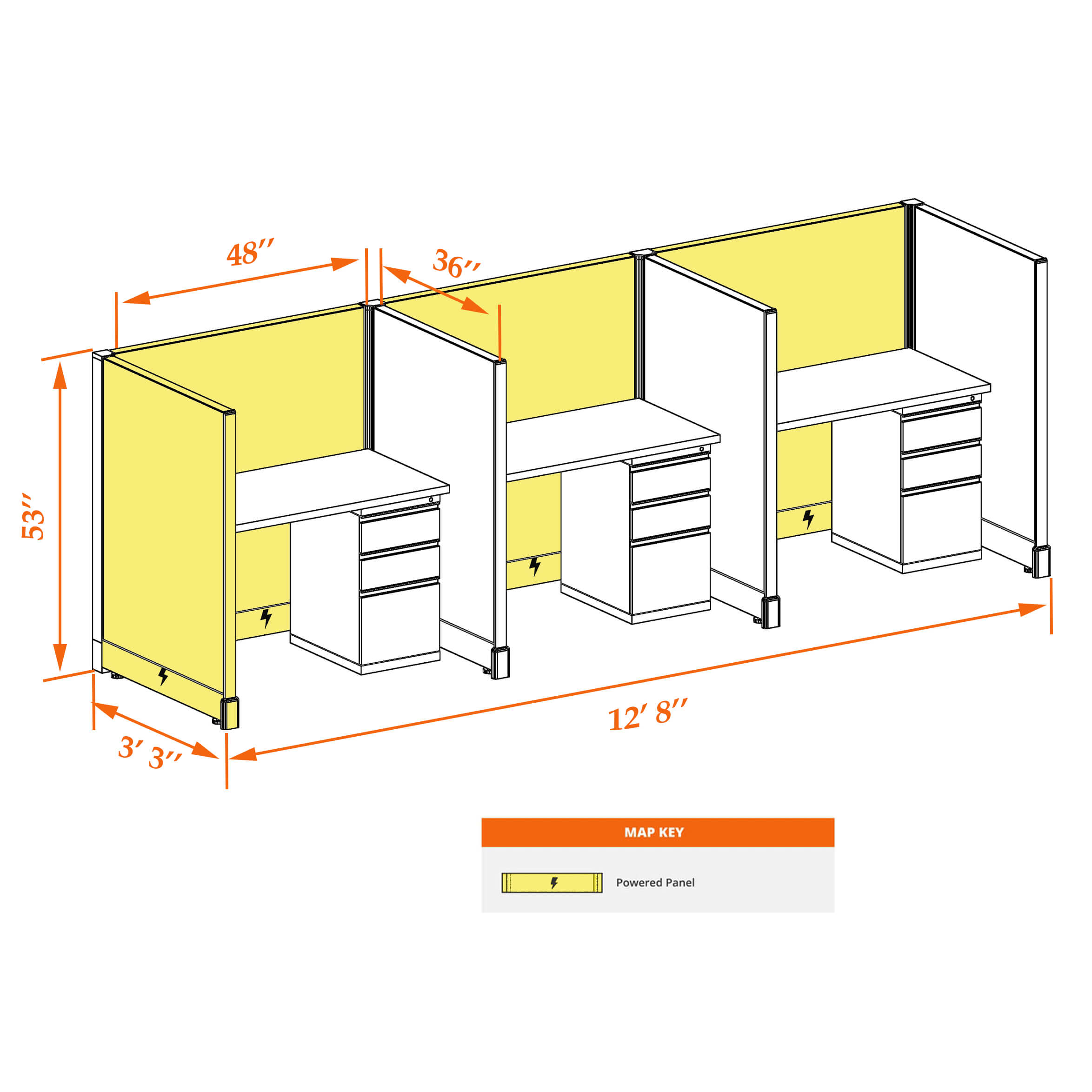 Hot desk CUB 3 53 P 34 WHT WH PSO Hot desk CUB 3 53 P 34 WHT WH PSO