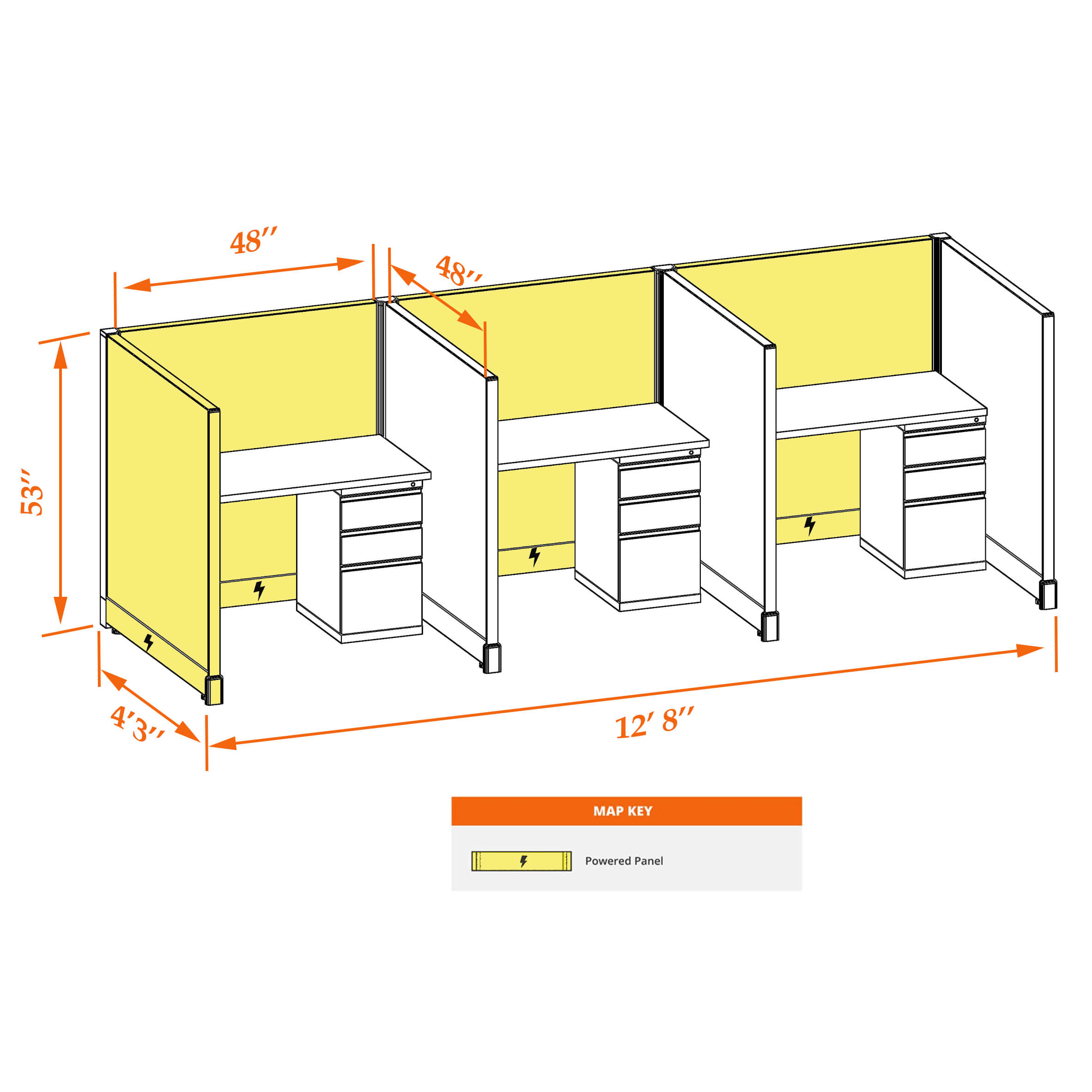 Hot desk CUB 3 53 P 44 WHT WH PSO Hot desk CUB 3 53 P 44 WHT WH PSO