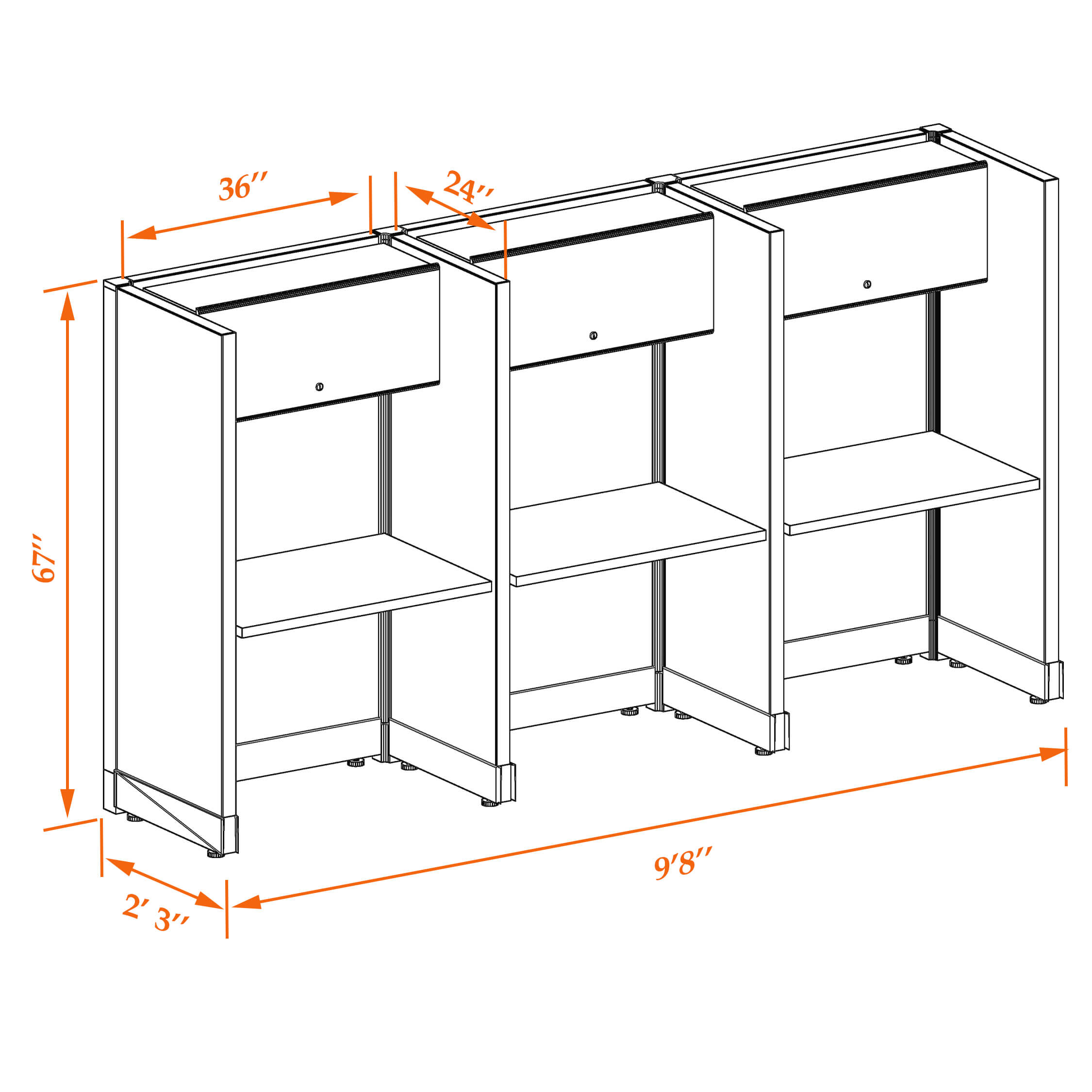 Hot desk CUB 3 67 23 WHT WH PSO Hot desk CUB 3 67 23 WHT WH PSO