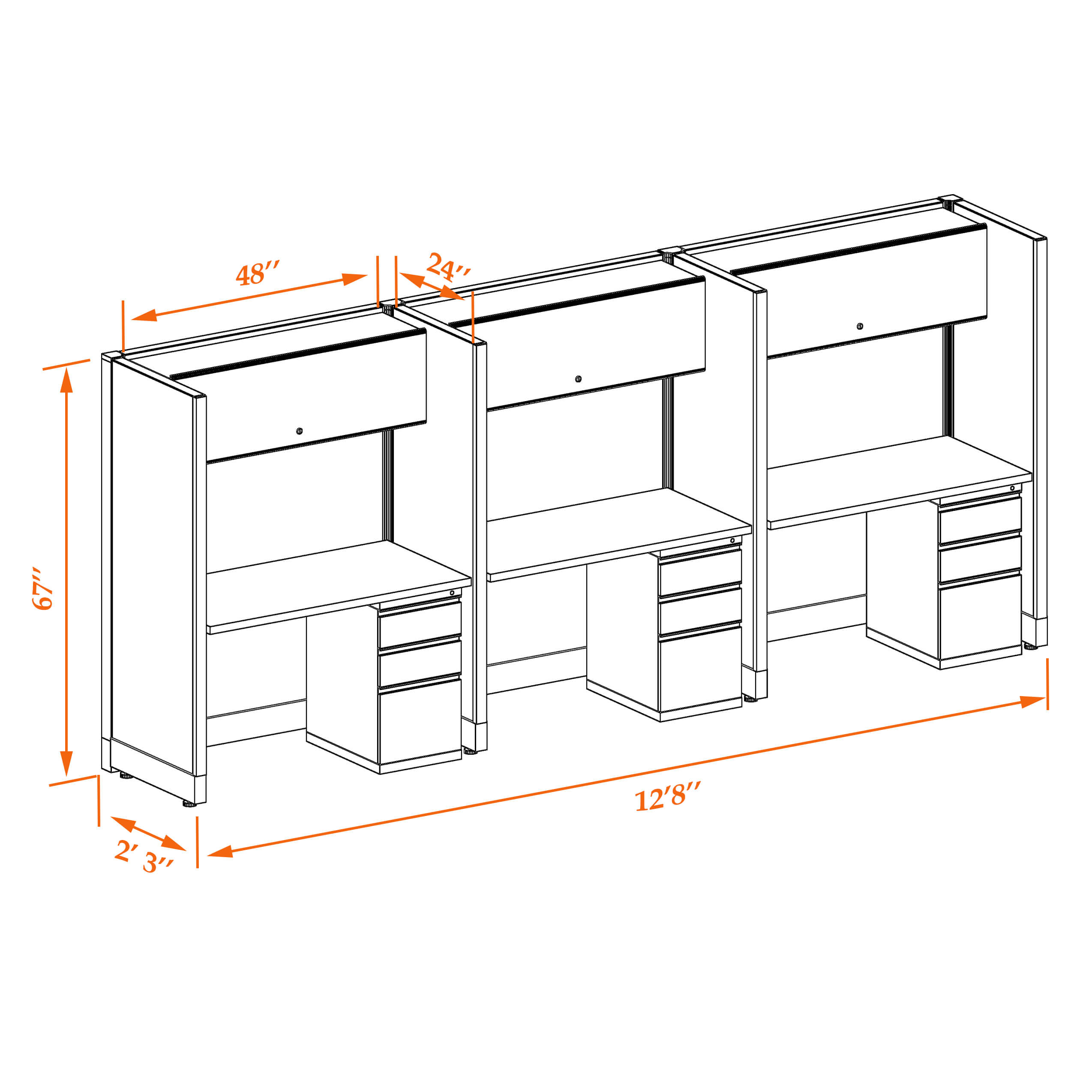 Hot desk CUB 3 67 24 WHT WH PSO Hot desk CUB 3 67 24 WHT WH PSO