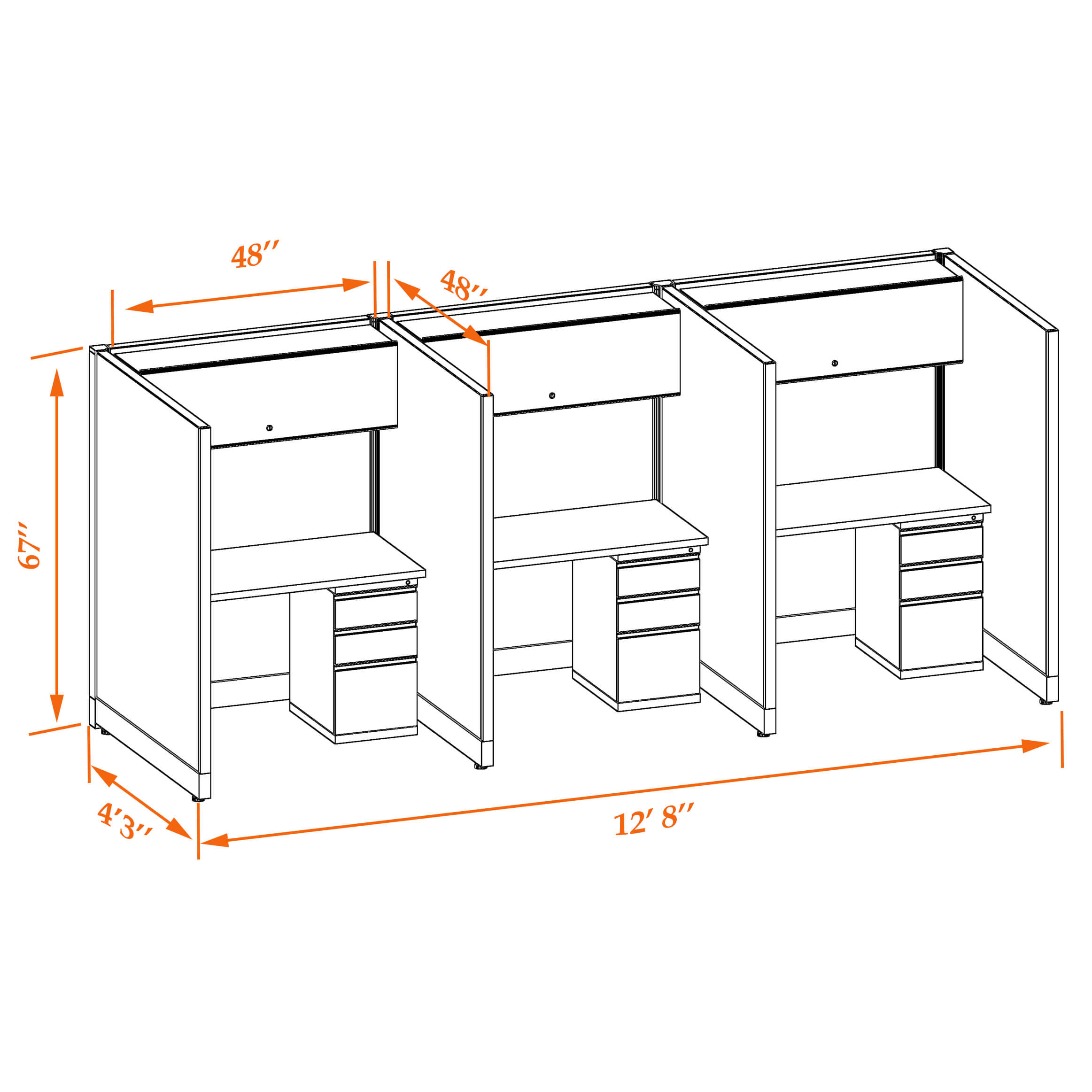 Hot desk CUB 3 67 44 WHT WH PSO Hot desk CUB 3 67 44 WHT WH PSO