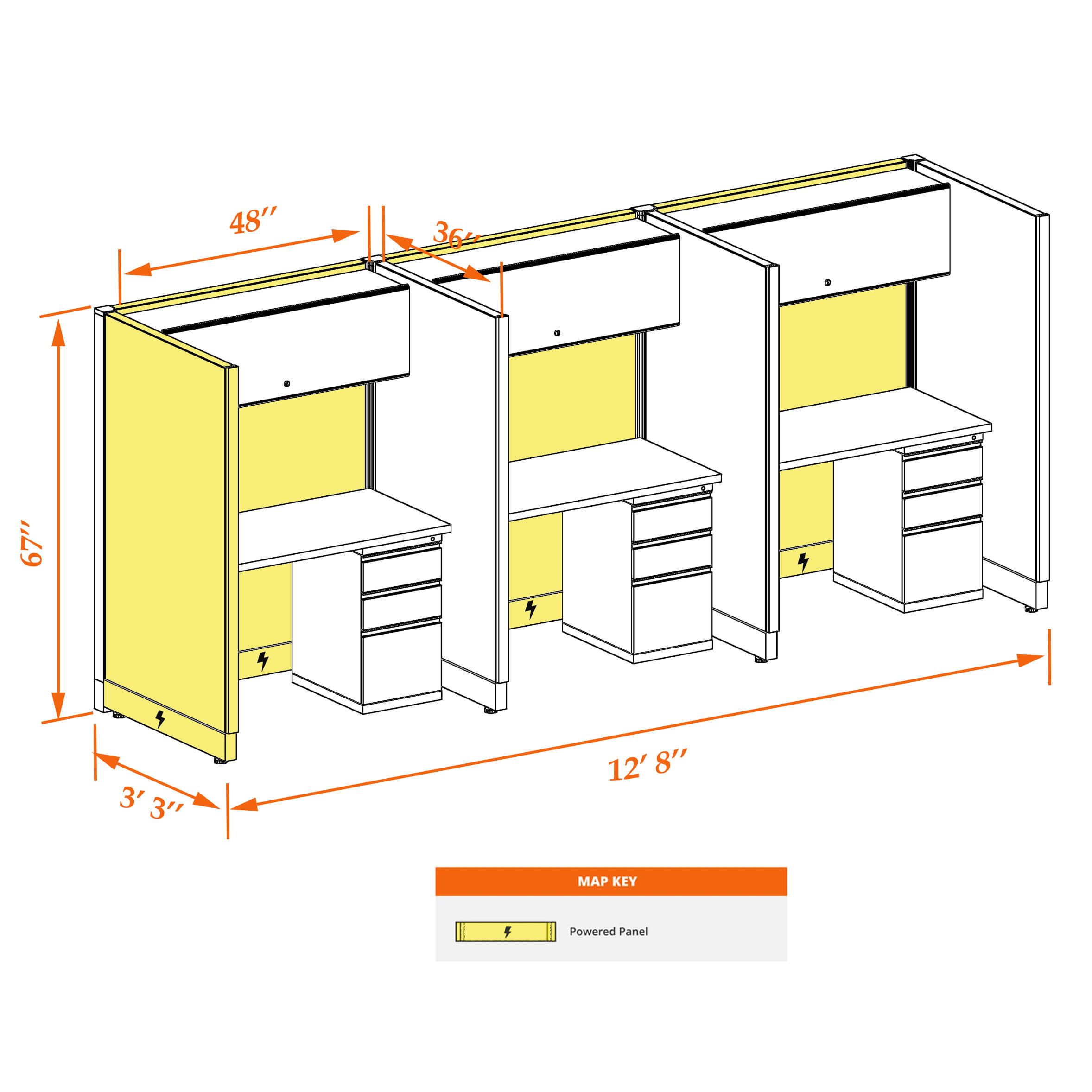 Hot desk CUB 3 67 P 34 WHT WH PSO Hot desk CUB 3 67 P 34 WHT WH PSO