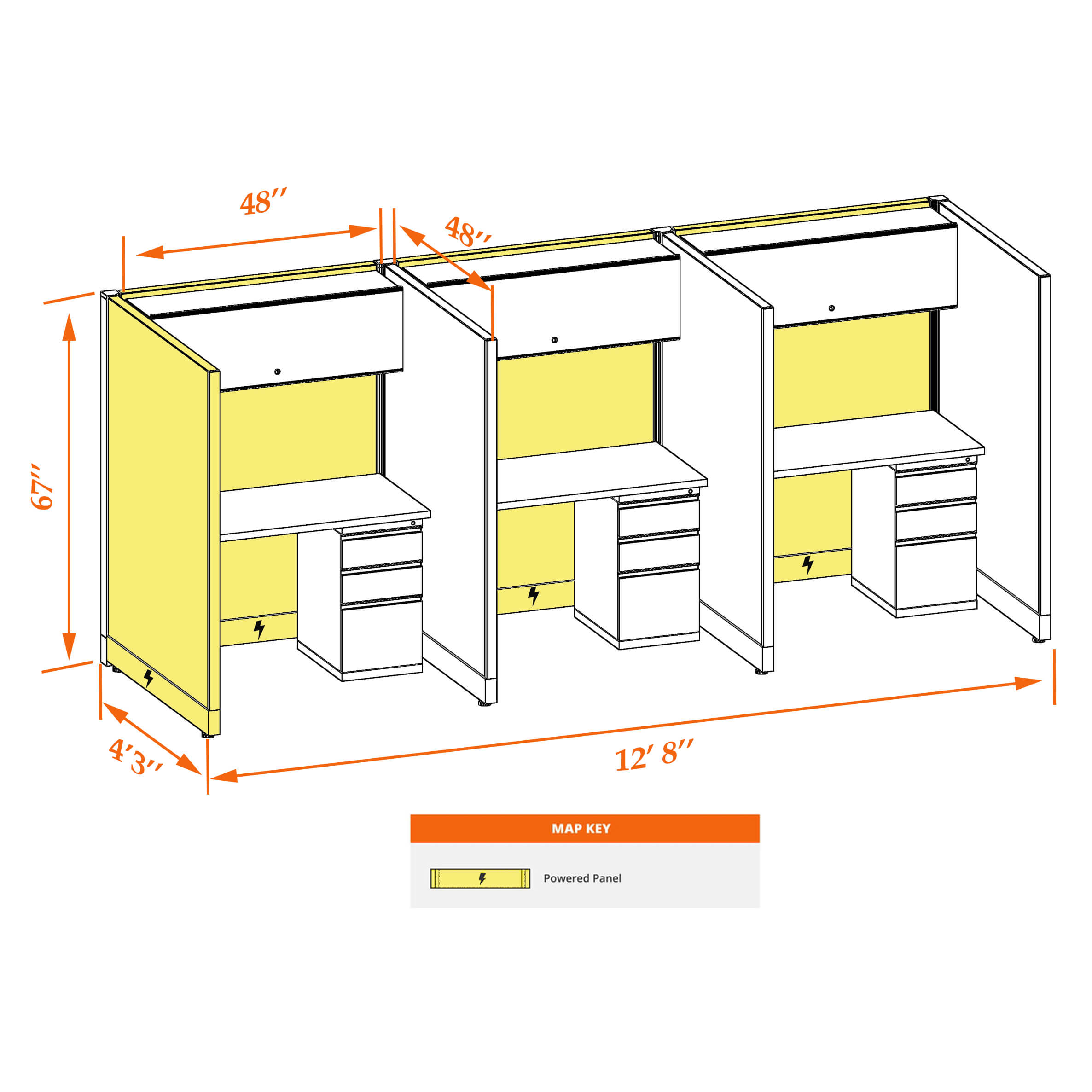 Hot desk CUB 3 67 P 44 WHT WH PSO Hot desk CUB 3 67 P 44 WHT WH PSO