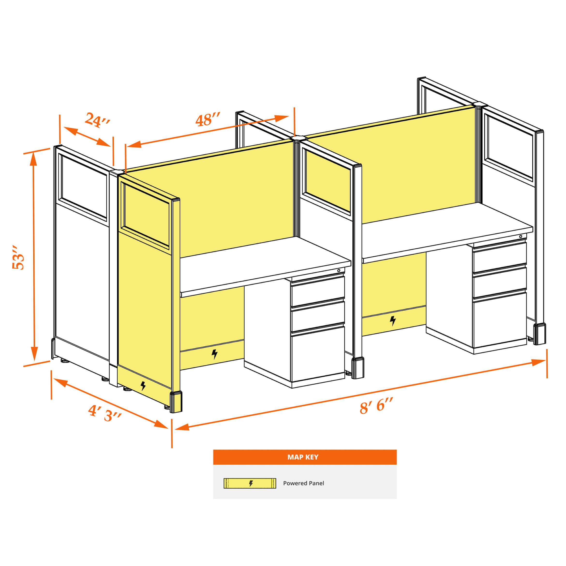 Hot desk CUB 4 53 P 24 G WHT WH PSO Hot desk CUB 4 53 P 24 G WHT WH PSO