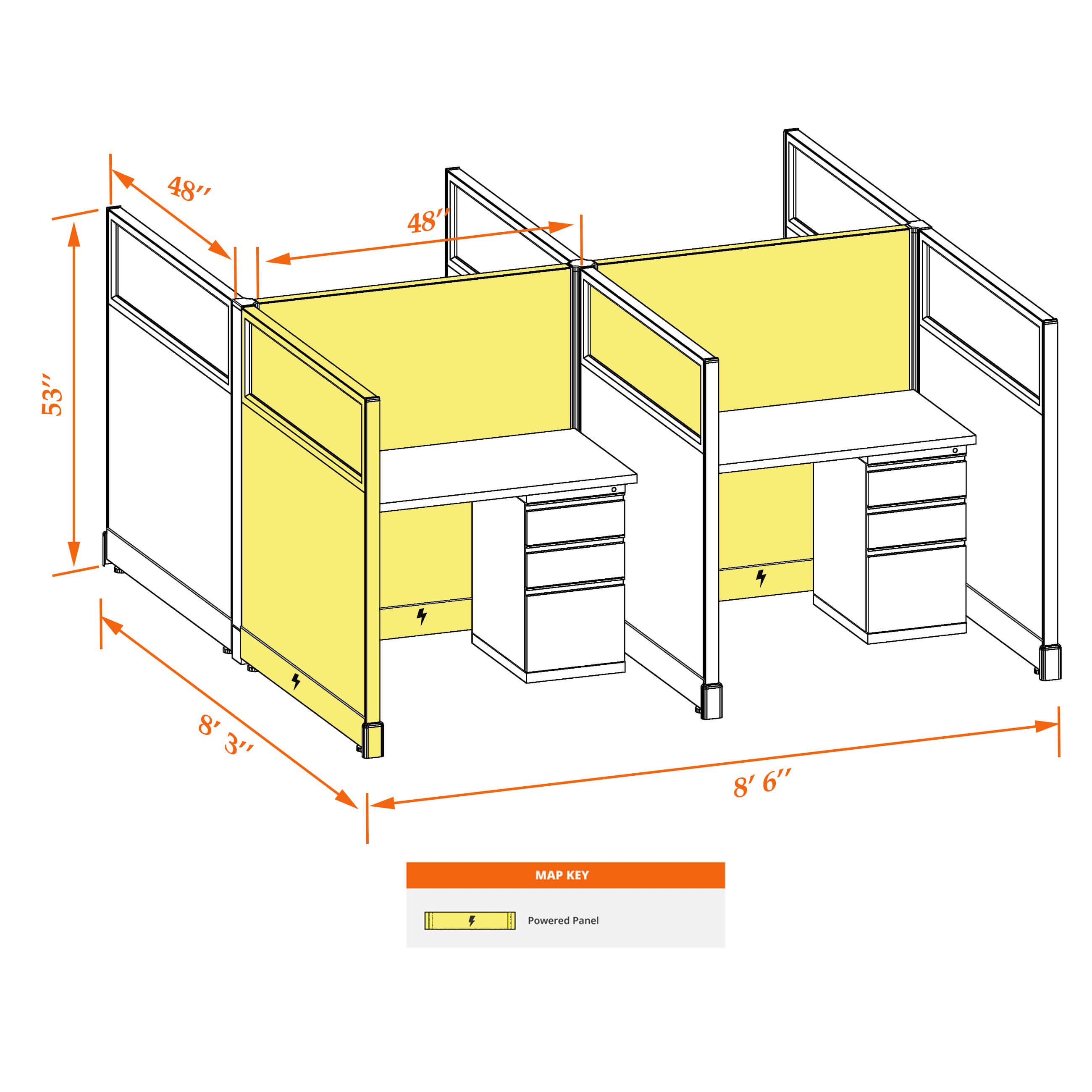Hot desk CUB 4 53 P 44 G WHT WH PSO Hot desk CUB 4 53 P 44 G WHT WH PSO