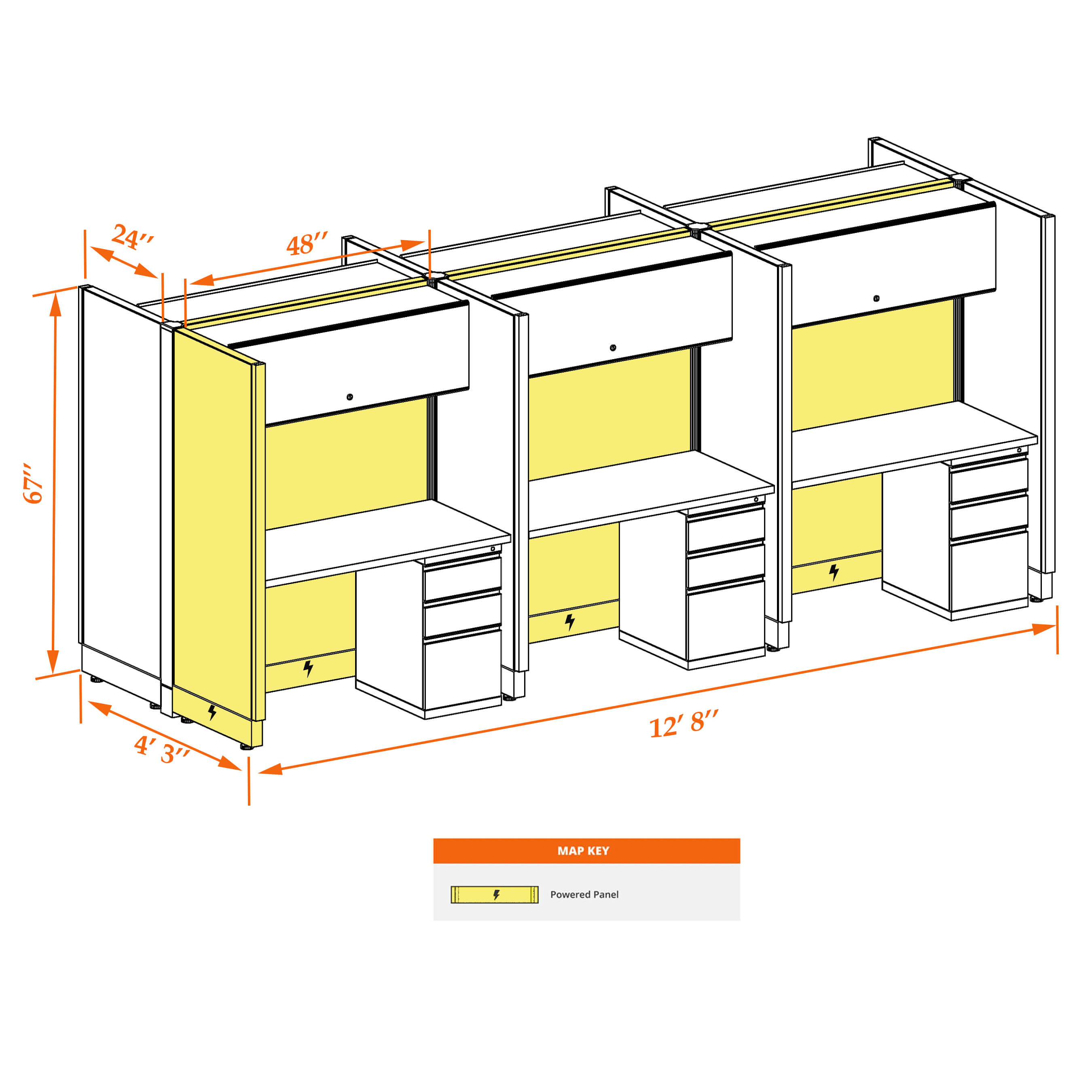 Hot desk CUB 6 67 P 24 WHT WH PSO Hot desk CUB 6 67 P 24 WHT WH PSO