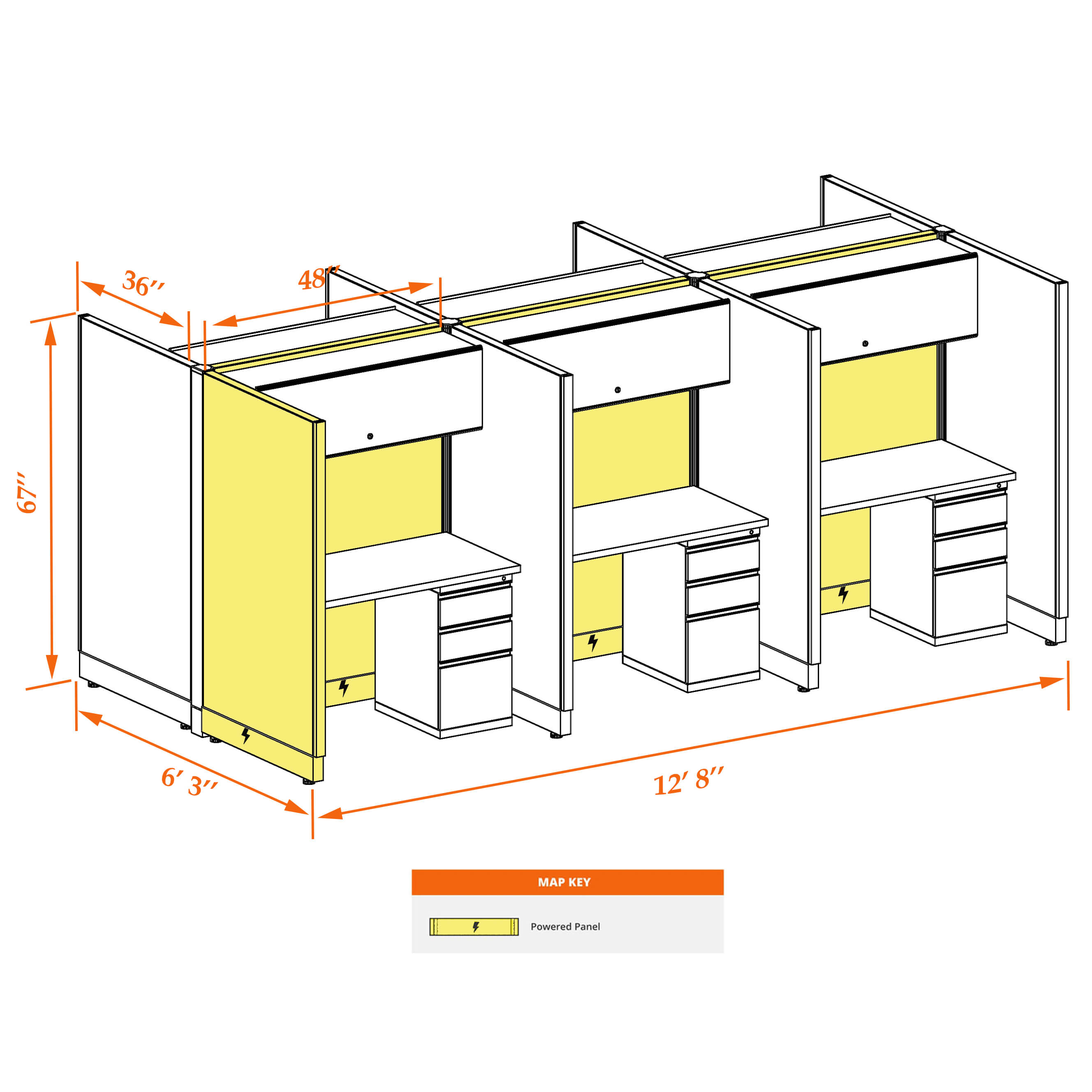 Hot desk CUB 6 67 P 34 WHT WH PSO Hot desk CUB 6 67 P 34 WHT WH PSO