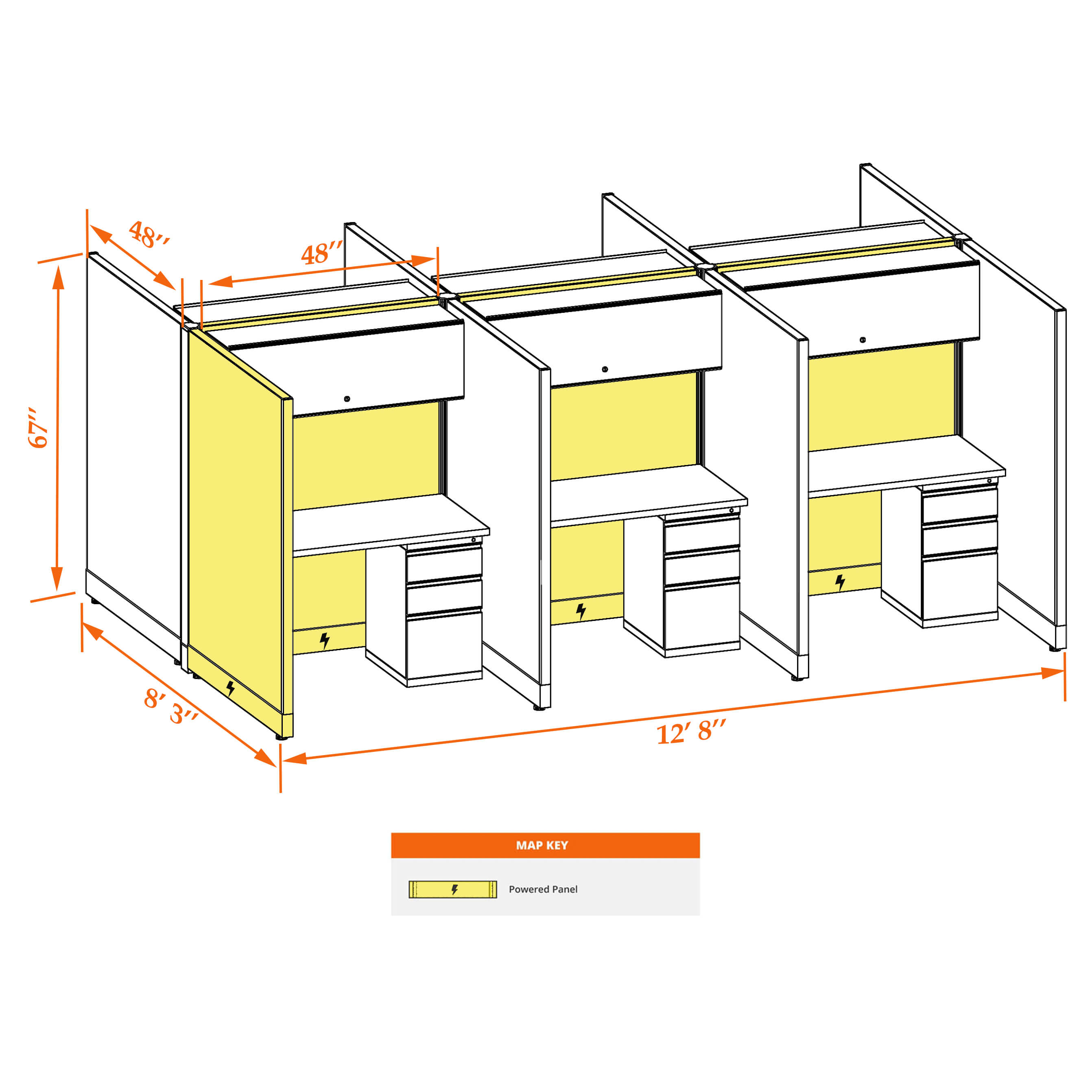 Hot desk CUB 6 67 P 44 WHT WH PSO Hot desk CUB 6 67 P 44 WHT WH PSO