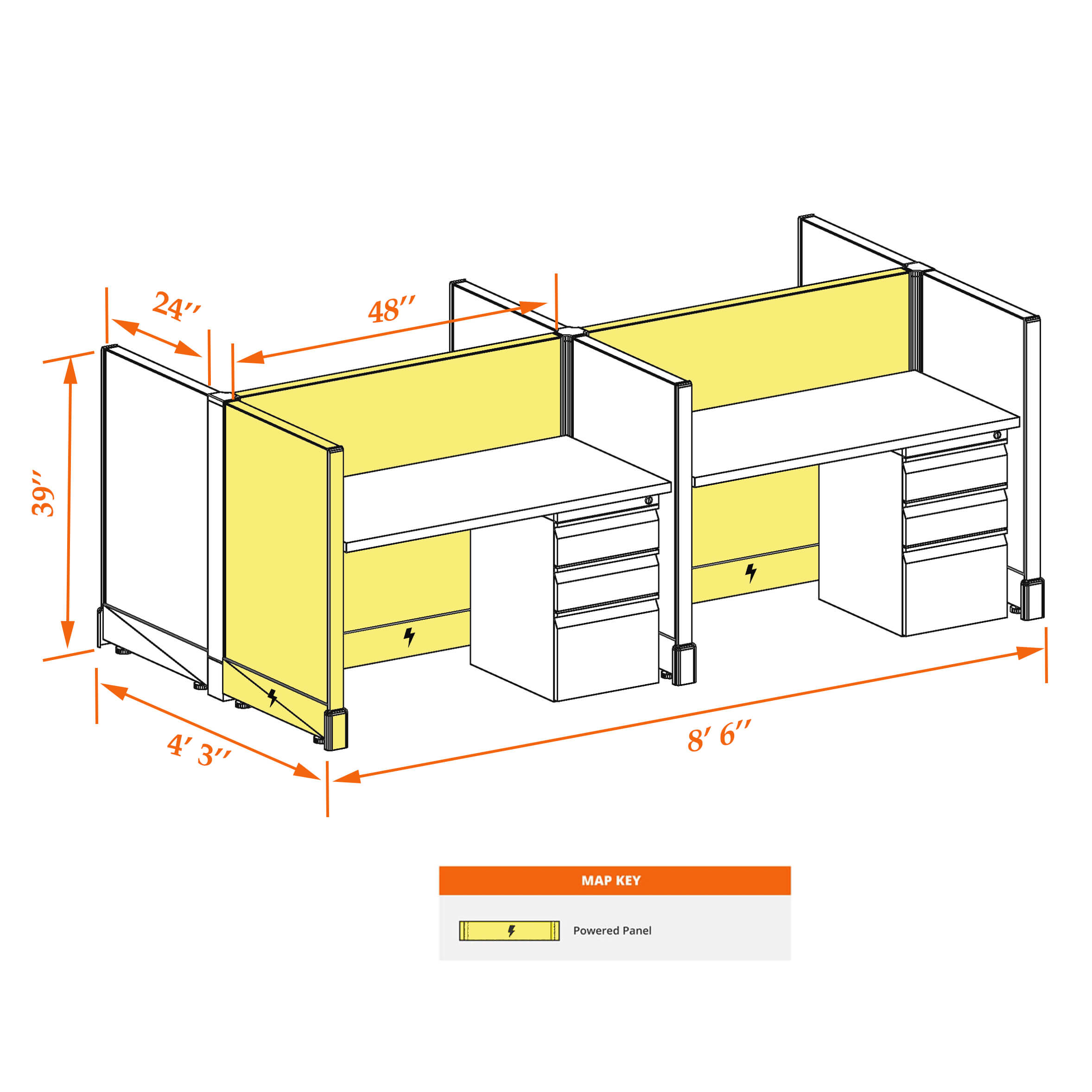 Hot desk CUB 4C 39 P 24 WHT WH PSO Hot desk CUB 4C 39 P 24 WHT WH PSO