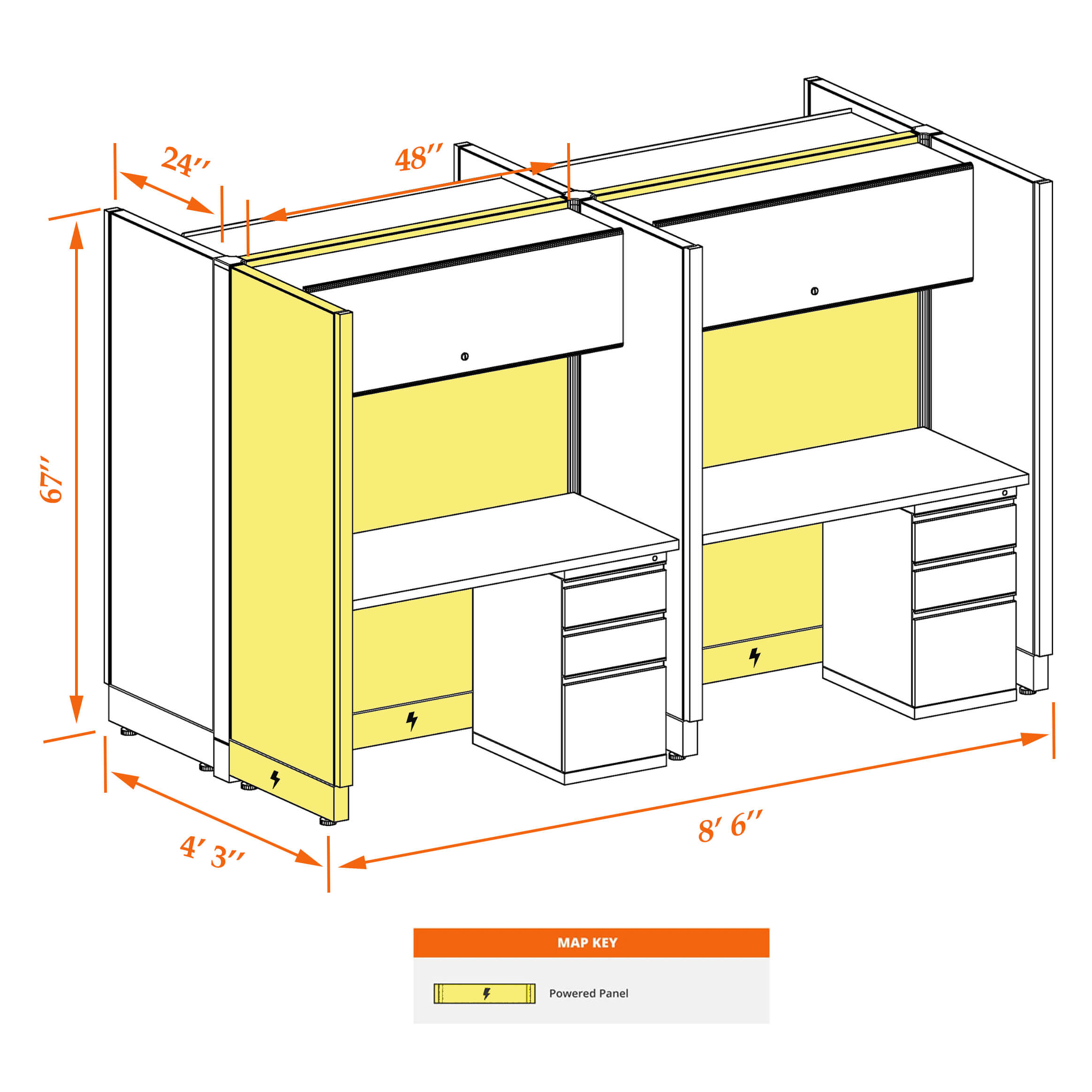 Hot desk CUB 4C 67 P 24 WHT WH PSO Hot desk CUB 4C 67 P 24 WHT WH PSO