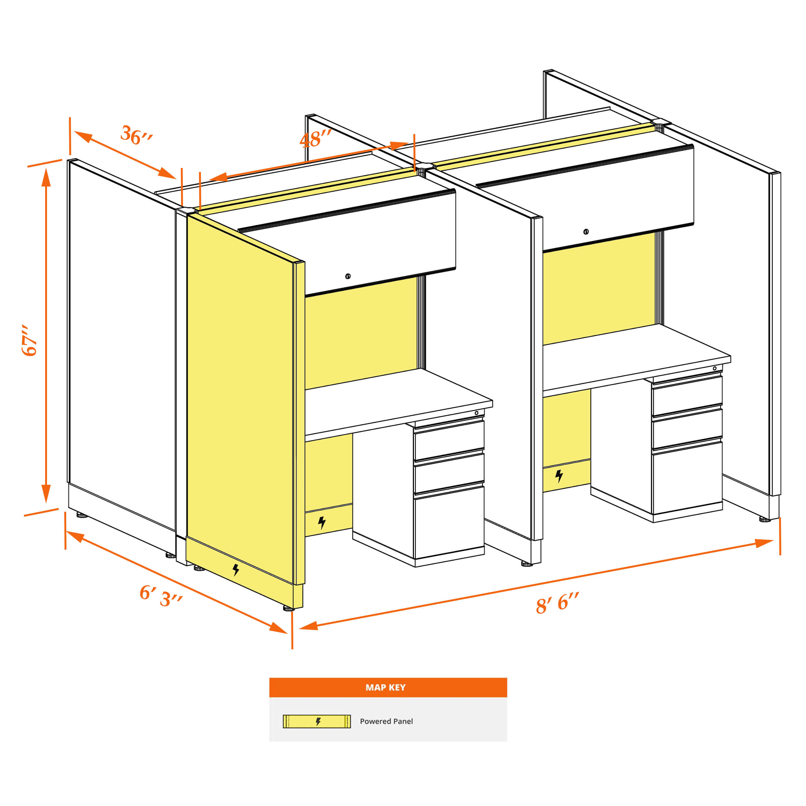 Hot desk CUB 4C 67 P 34 WHT WH PSO Hot desk CUB 4C 67 P 34 WHT WH PSO