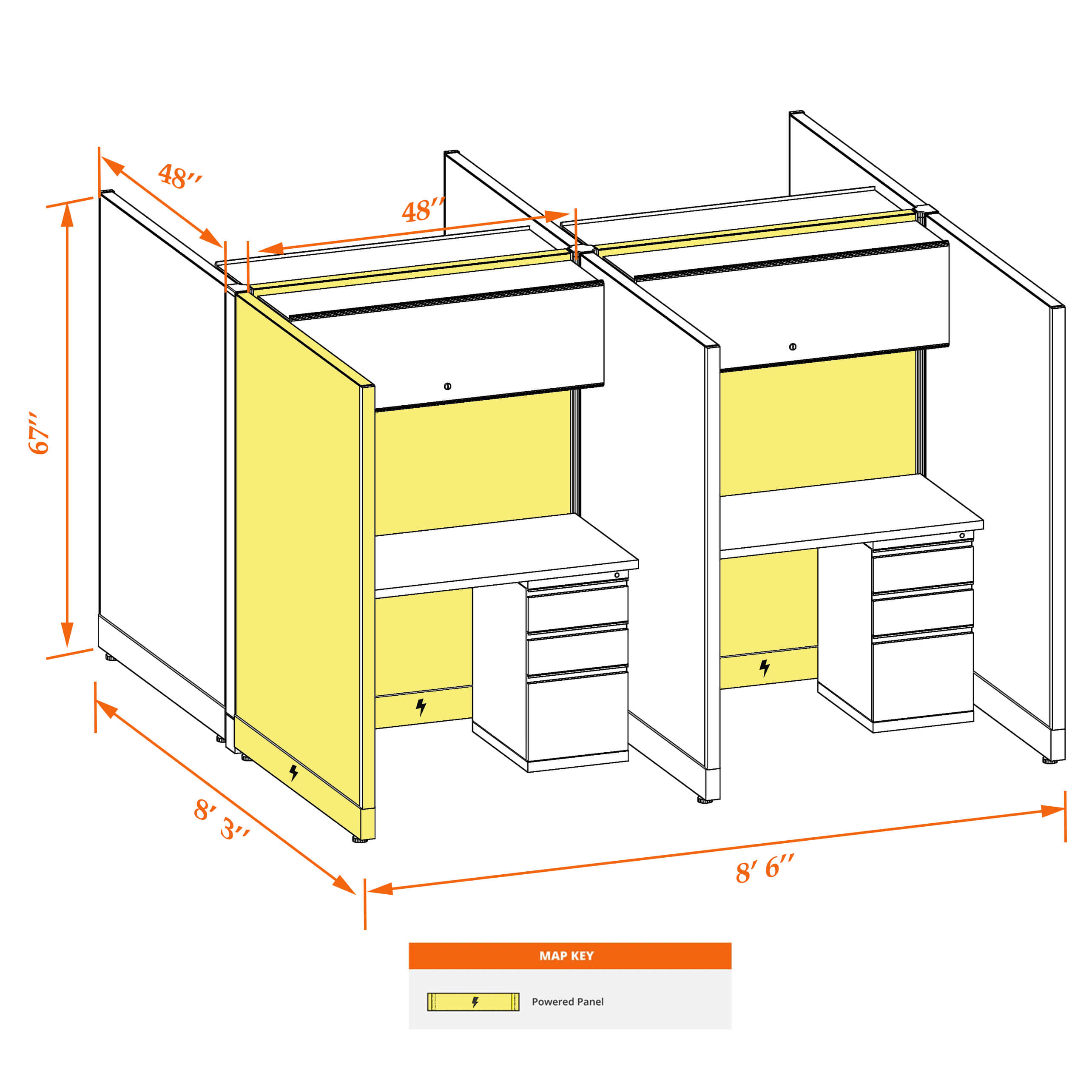 Hot desk CUB 4C 67 P 44 WHT WH PSO Hot desk CUB 4C 67 P 44 WHT WH PSO