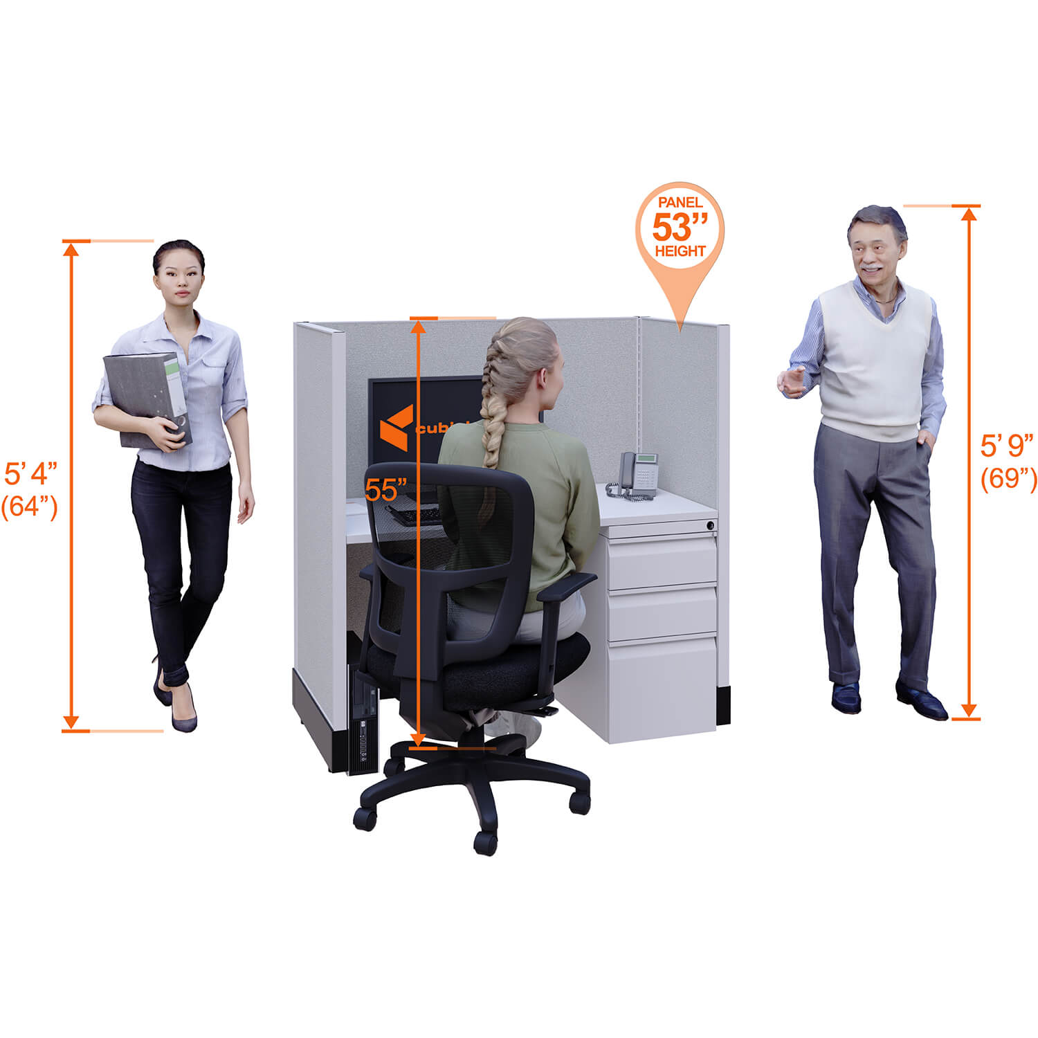 Hot desking 53h perspective heights Hot desking 53h perspective heights