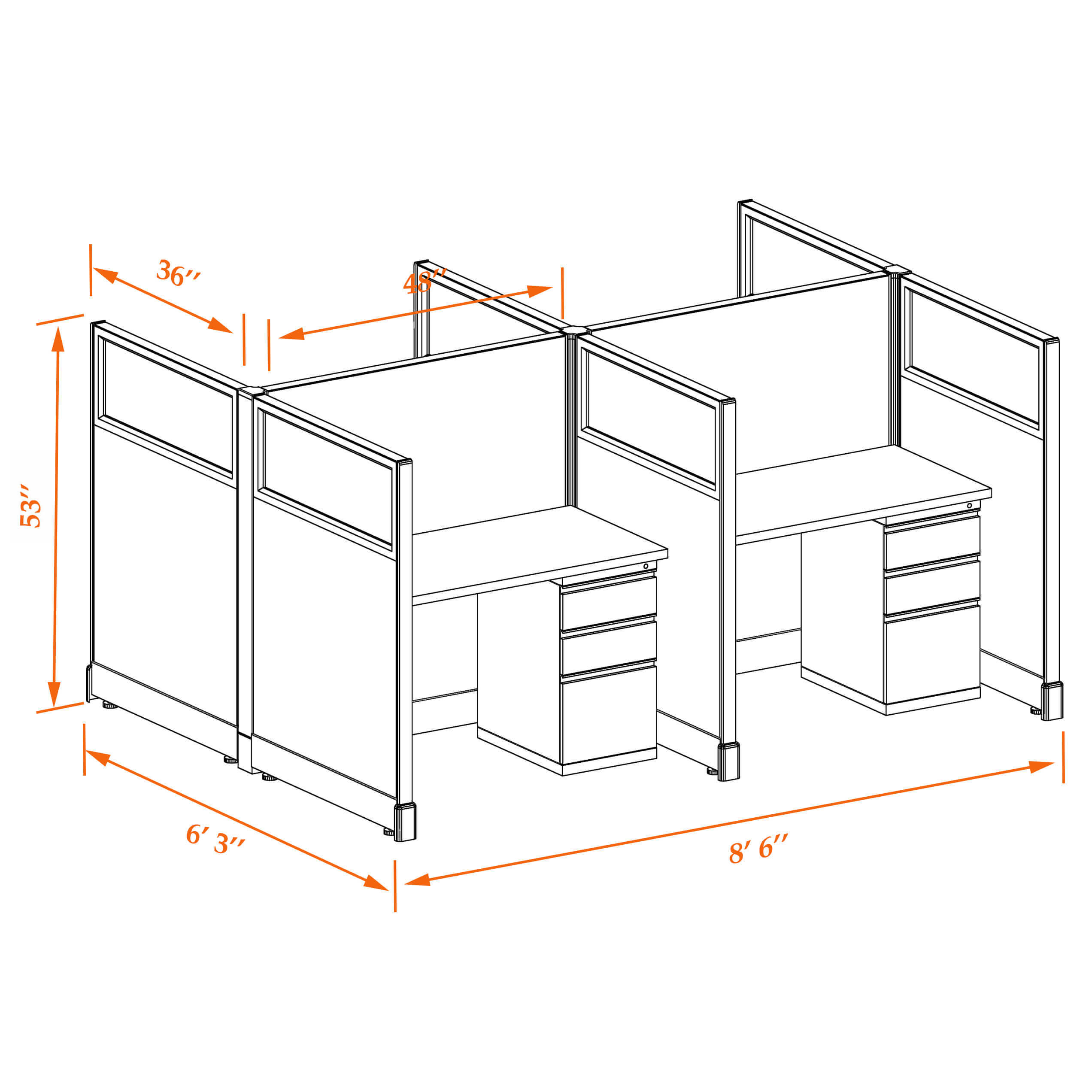 Hot desks CUB 4 53 34 G WHT SV PSO Hot desks CUB 4 53 34 G WHT SV PSO