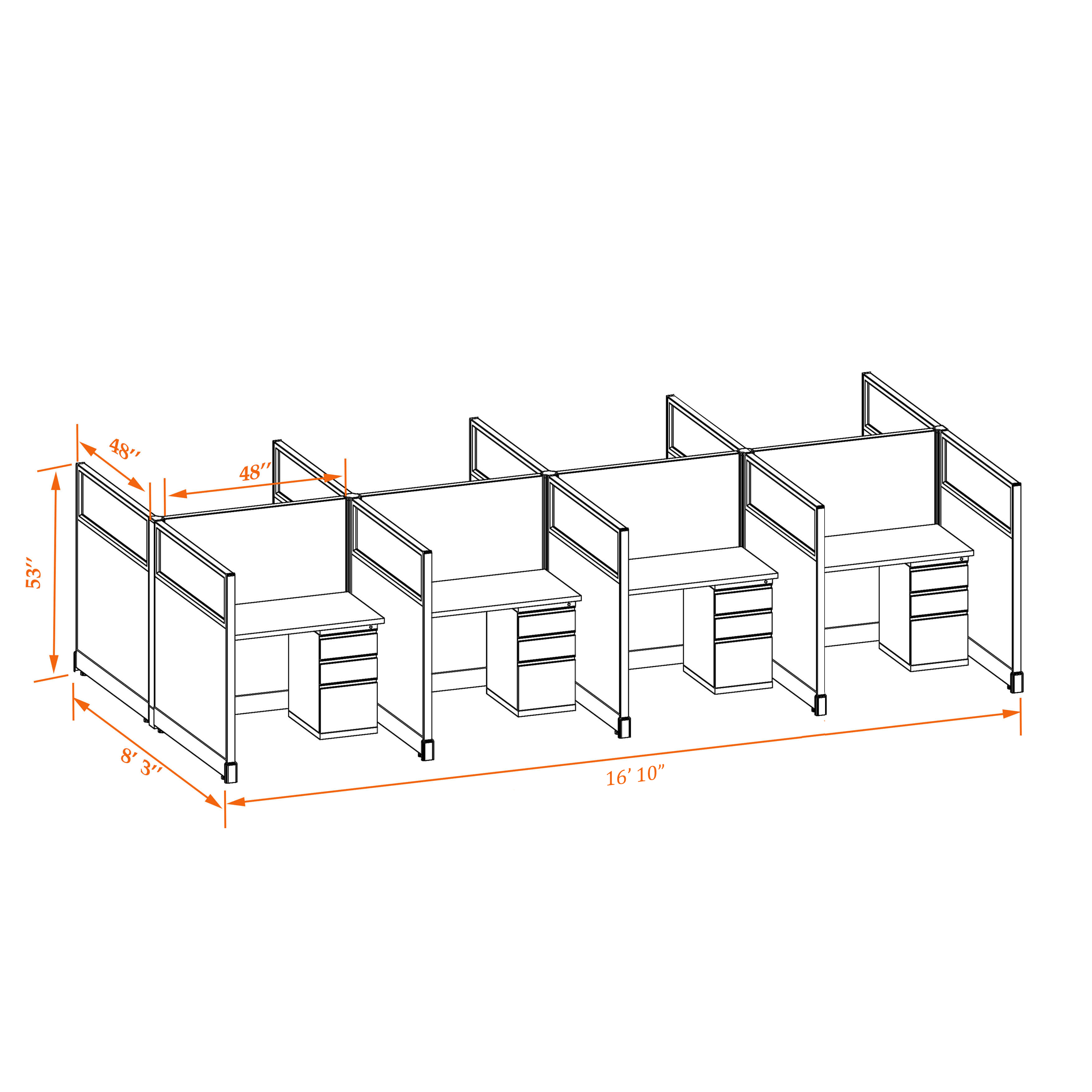 Hoteling workstations 53HGU 44 8PC Hoteling workstations 53HGU 44 8PC