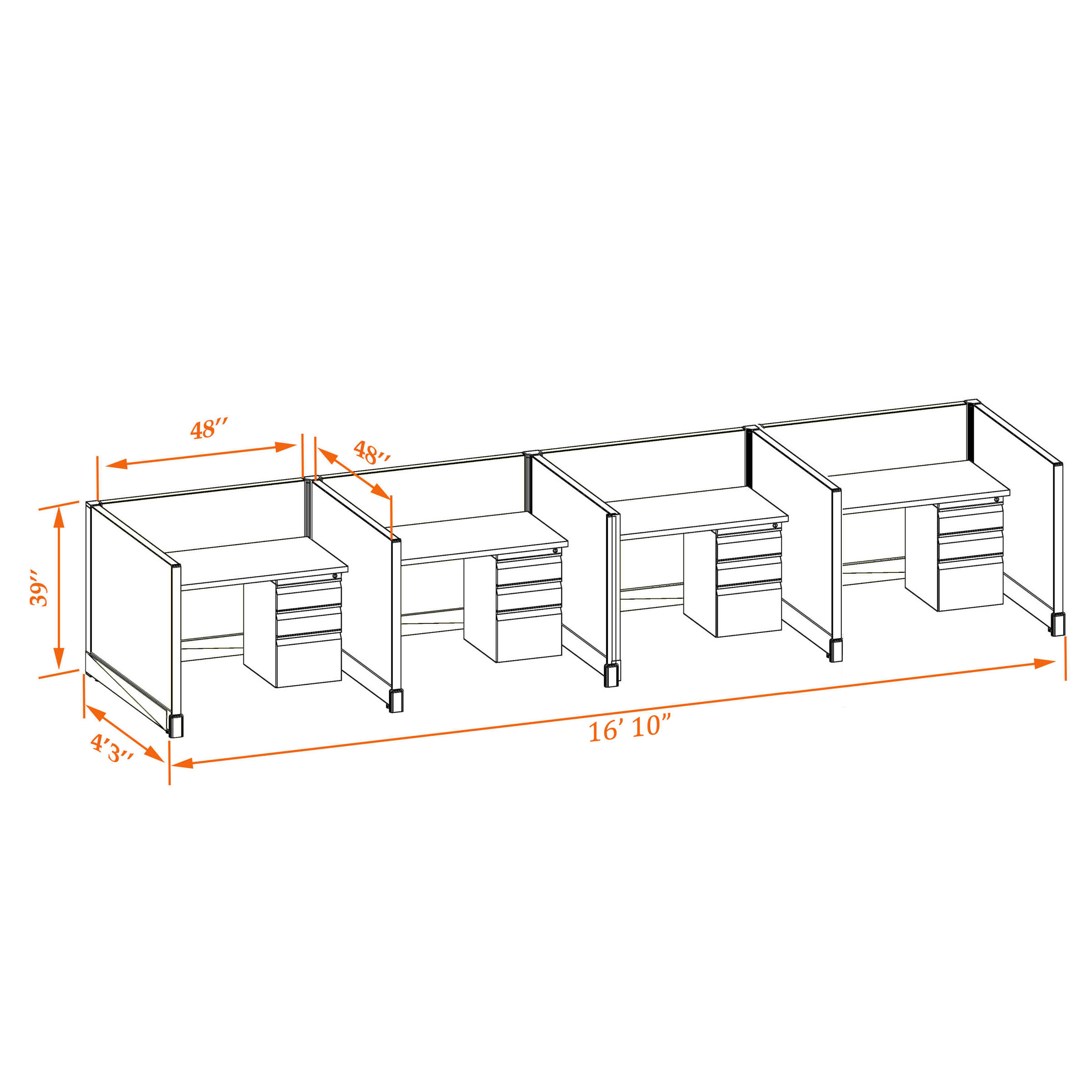 Small office cubicles 39HU 44 4PI Small office cubicles 39HU 44 4PI