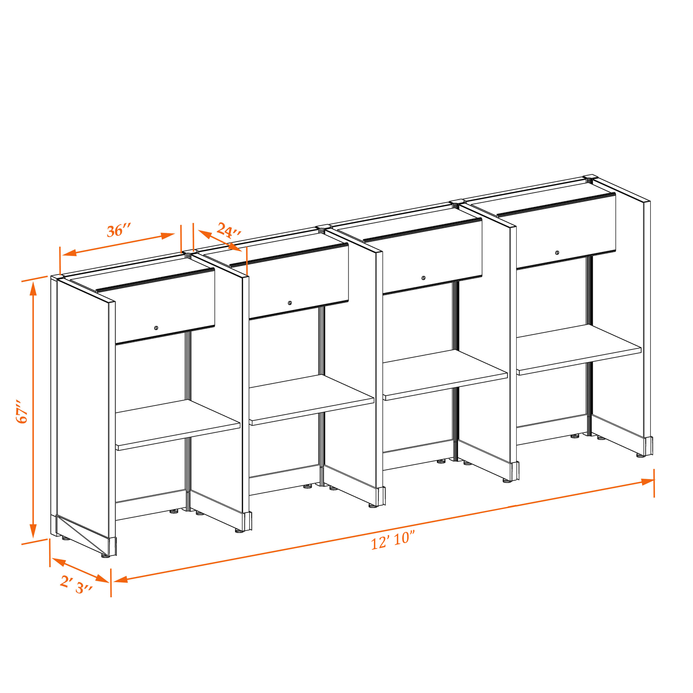 Tall cubicles 67HU 23 4PI 1 Tall cubicles 67HU 23 4PI 1