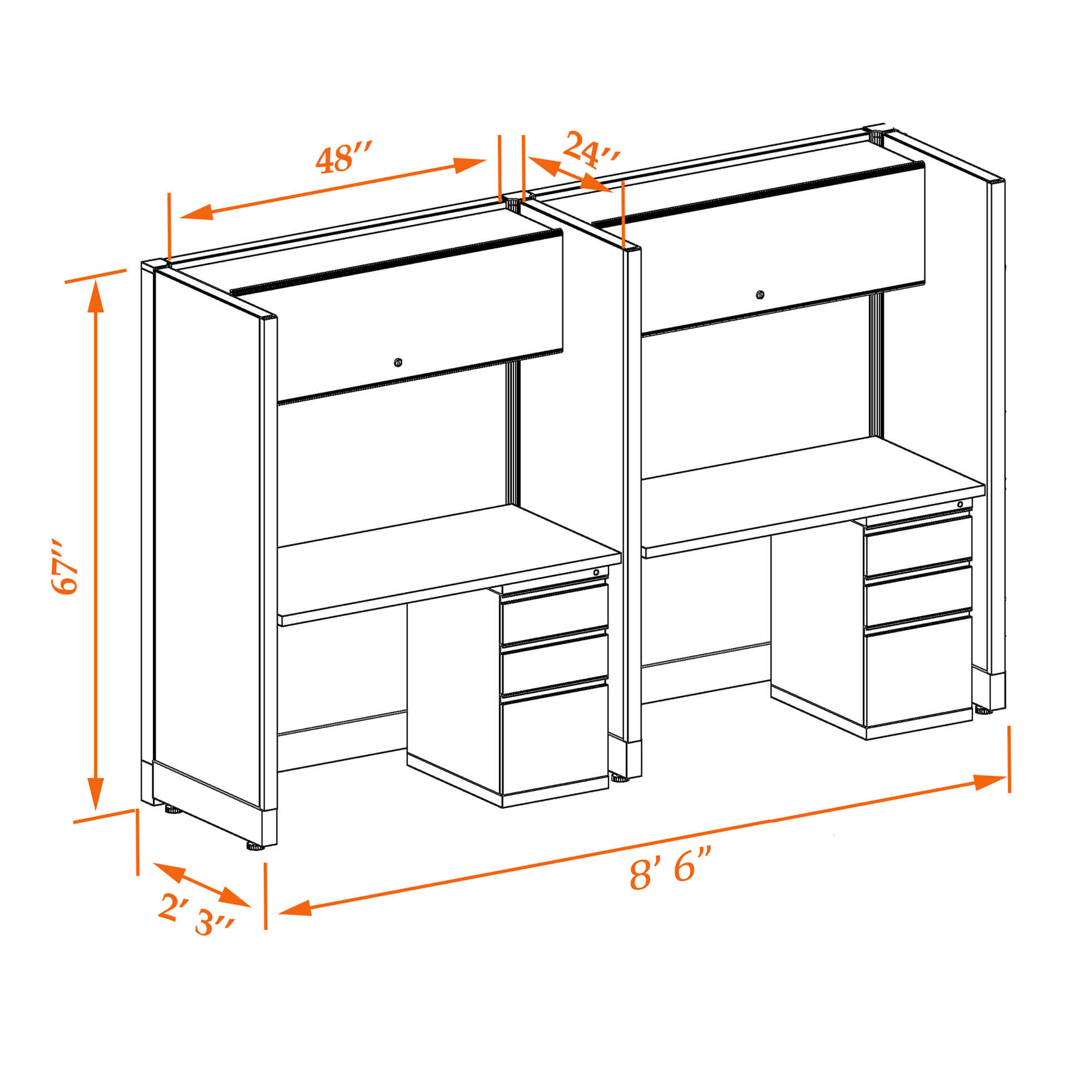 Tall cubicles 67HU 24 2PI 1 Tall cubicles 67HU 24 2PI 1