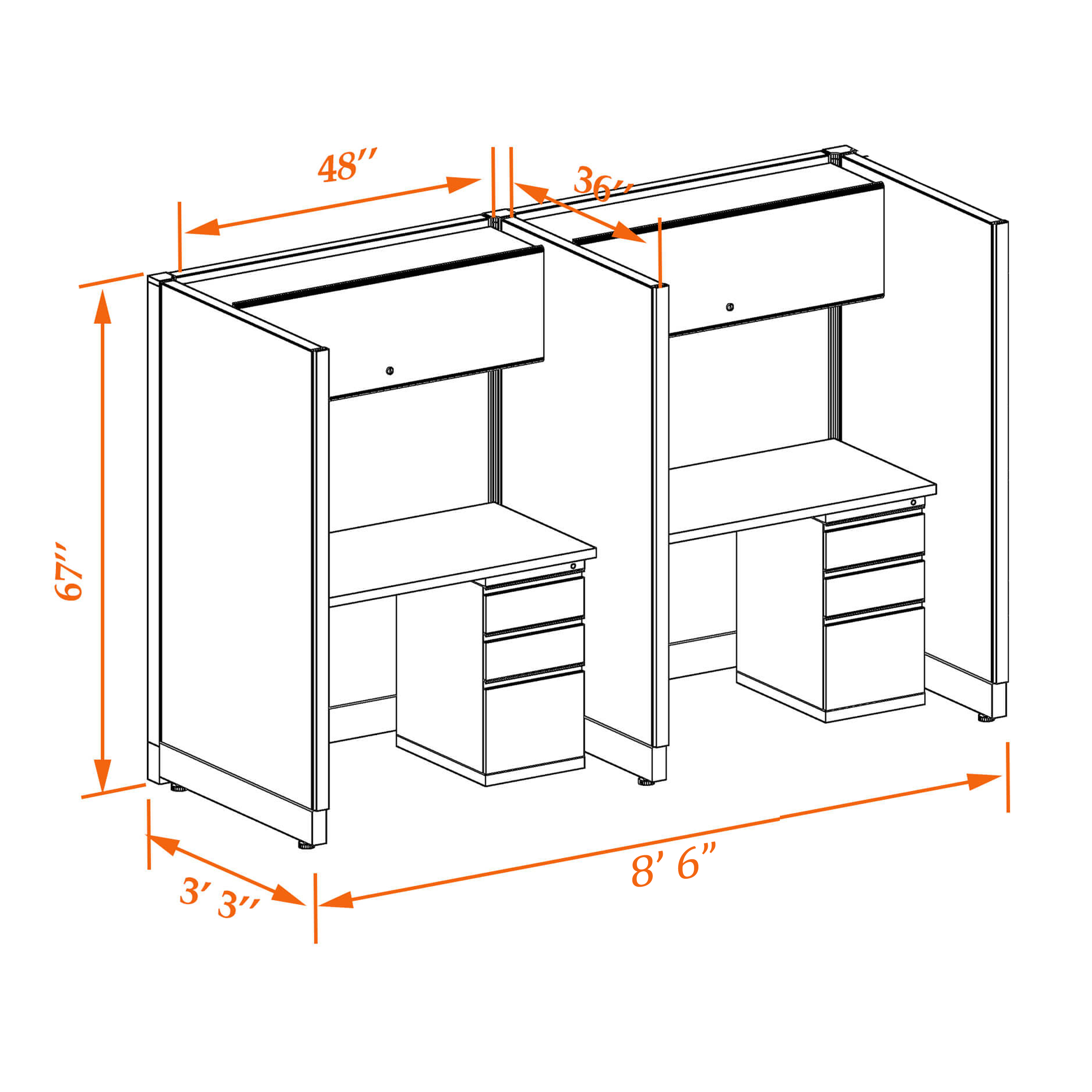 Tall cubicles 67HU 34 2PI 1 Tall cubicles 67HU 34 2PI 1