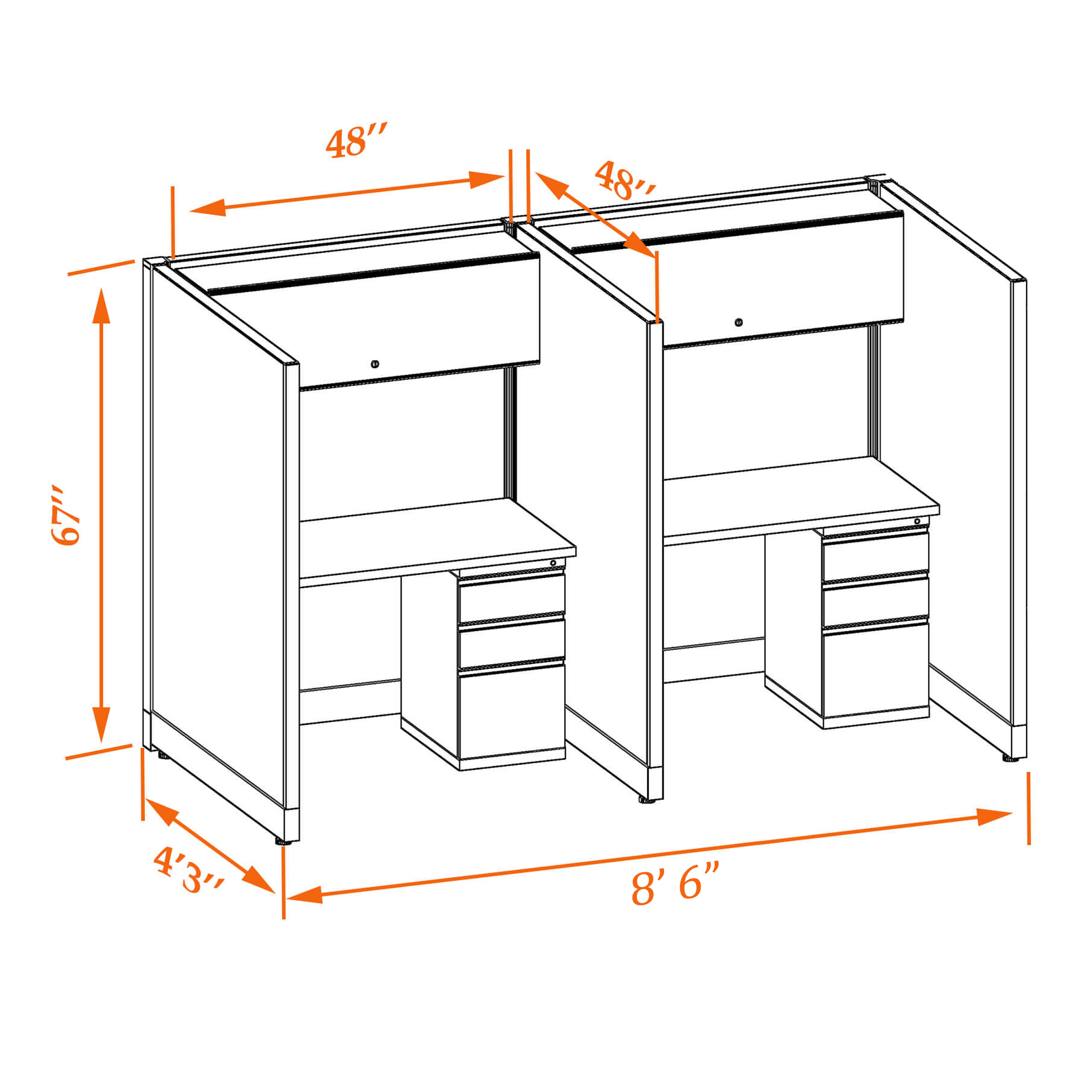Tall cubicles 67HU 44 2PI 1 Tall cubicles 67HU 44 2PI 1