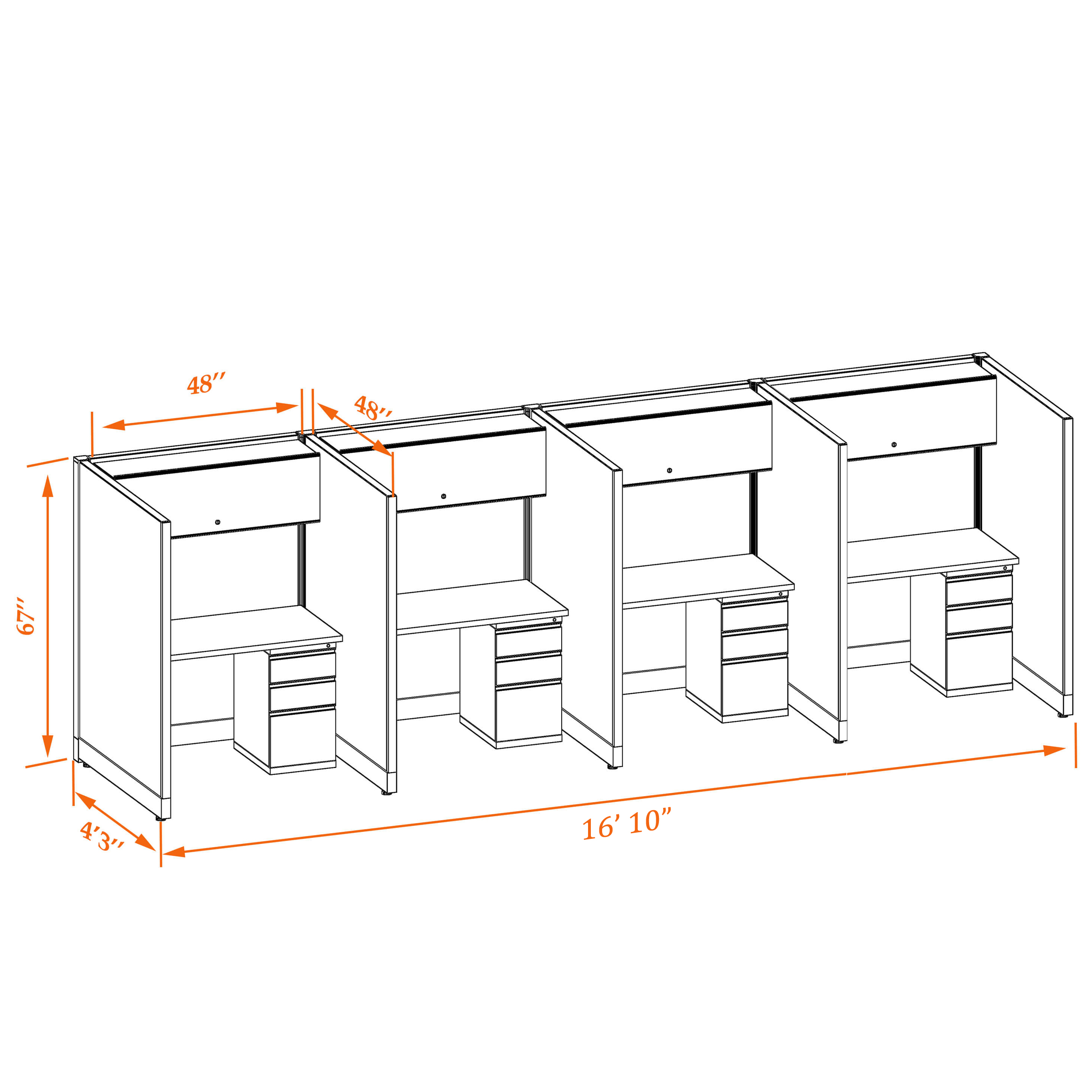 Tall cubicles 67HU 44 4PI 1 Tall cubicles 67HU 44 4PI 1