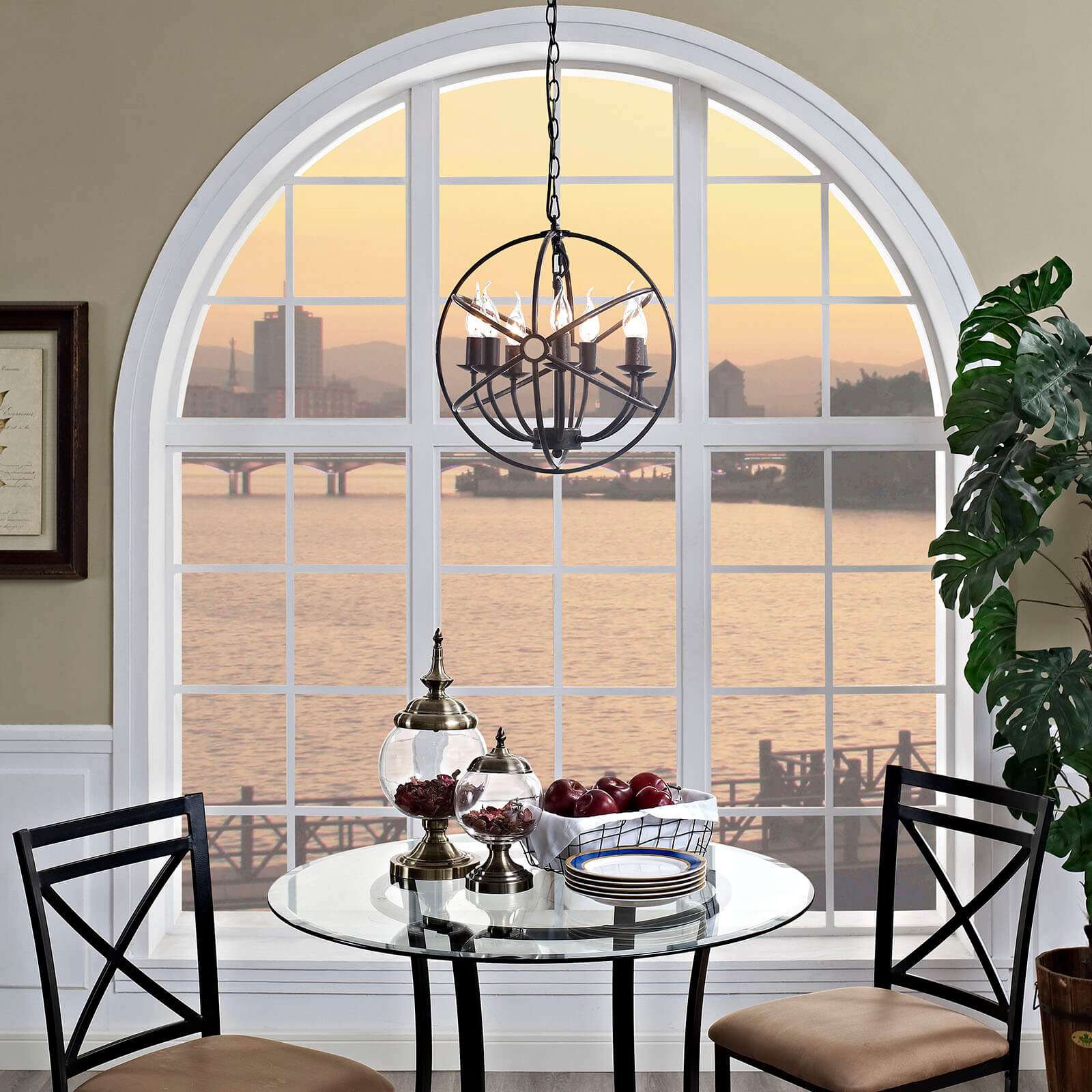 Industrial hanging lights environmental view Industrial hanging lights environmental view