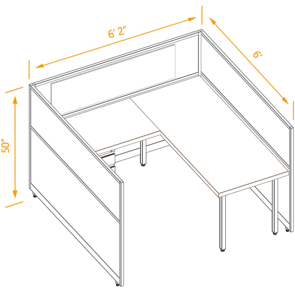Cubicle workspace 50h fixed non powered dimensions Cubicle workspace 50h fixed non powered dimensions