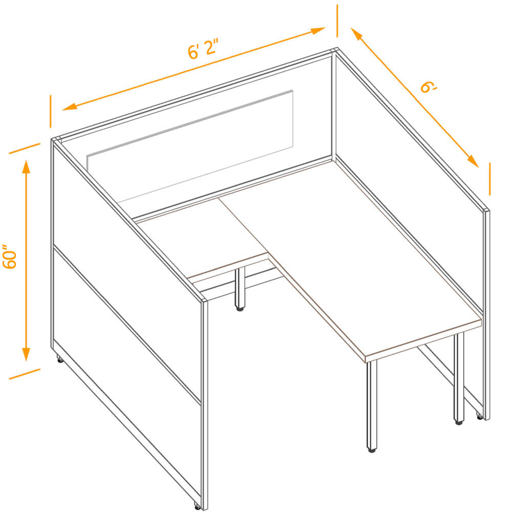 Cubicle workspace 60h fixed non powered dimensions Cubicle workspace 60h fixed non powered dimensions