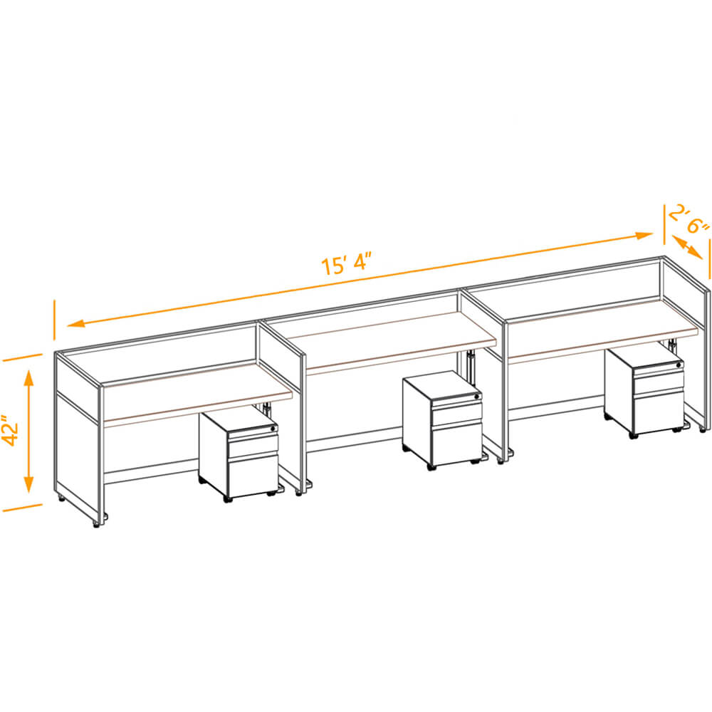 Cubicle workspaces 42h sit & stand non powered 3pack 2x5 Cubicle workspaces 42h sit & stand non powered 3pack 2x5