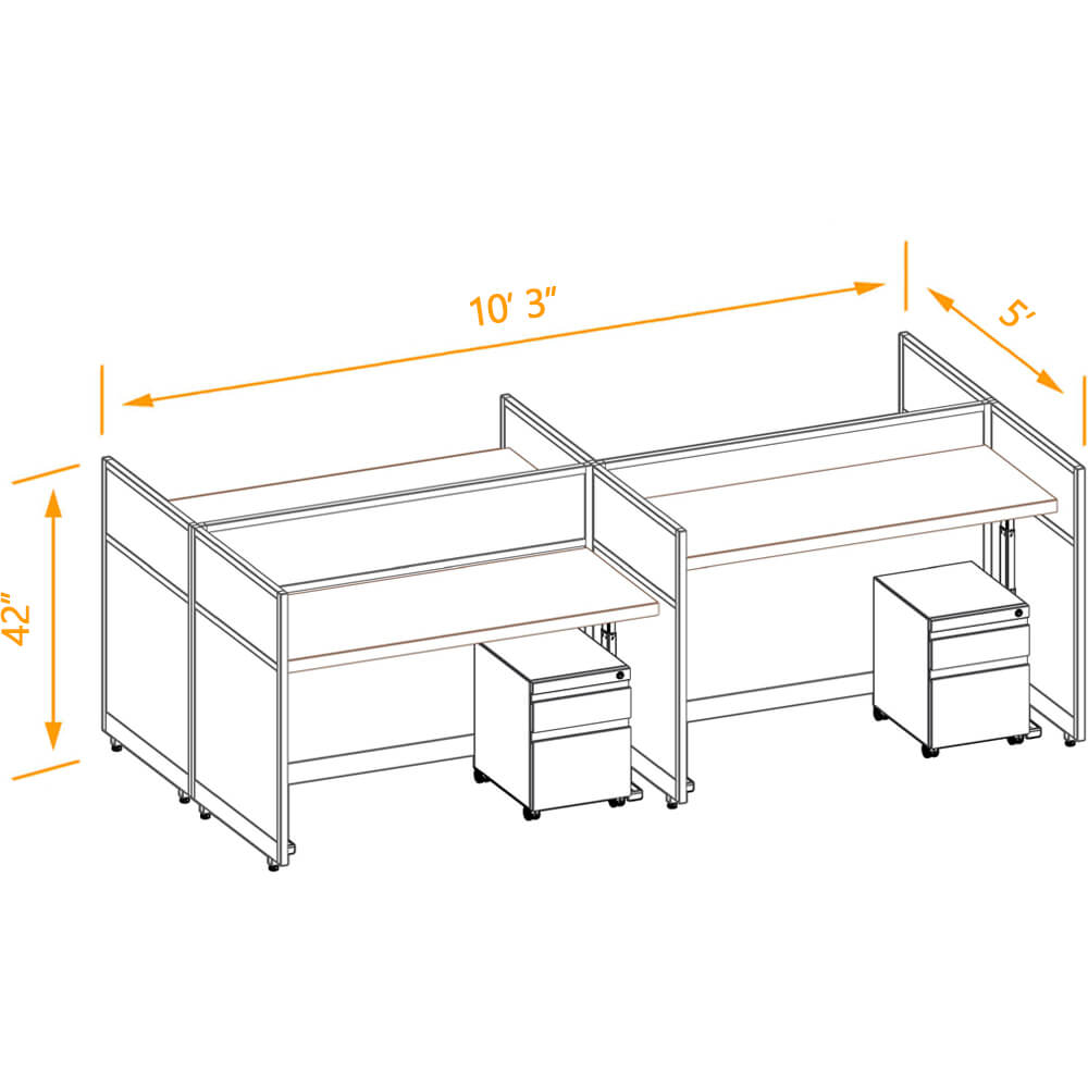 Cubicle workspaces 42h sit & stand non powered 4pack 2x5 Cubicle workspaces 42h sit & stand non powered 4pack 2x5
