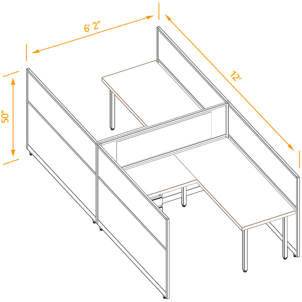 L shaped desk cubicle 2pack 50h L shaped desk cubicle 2pack 50h